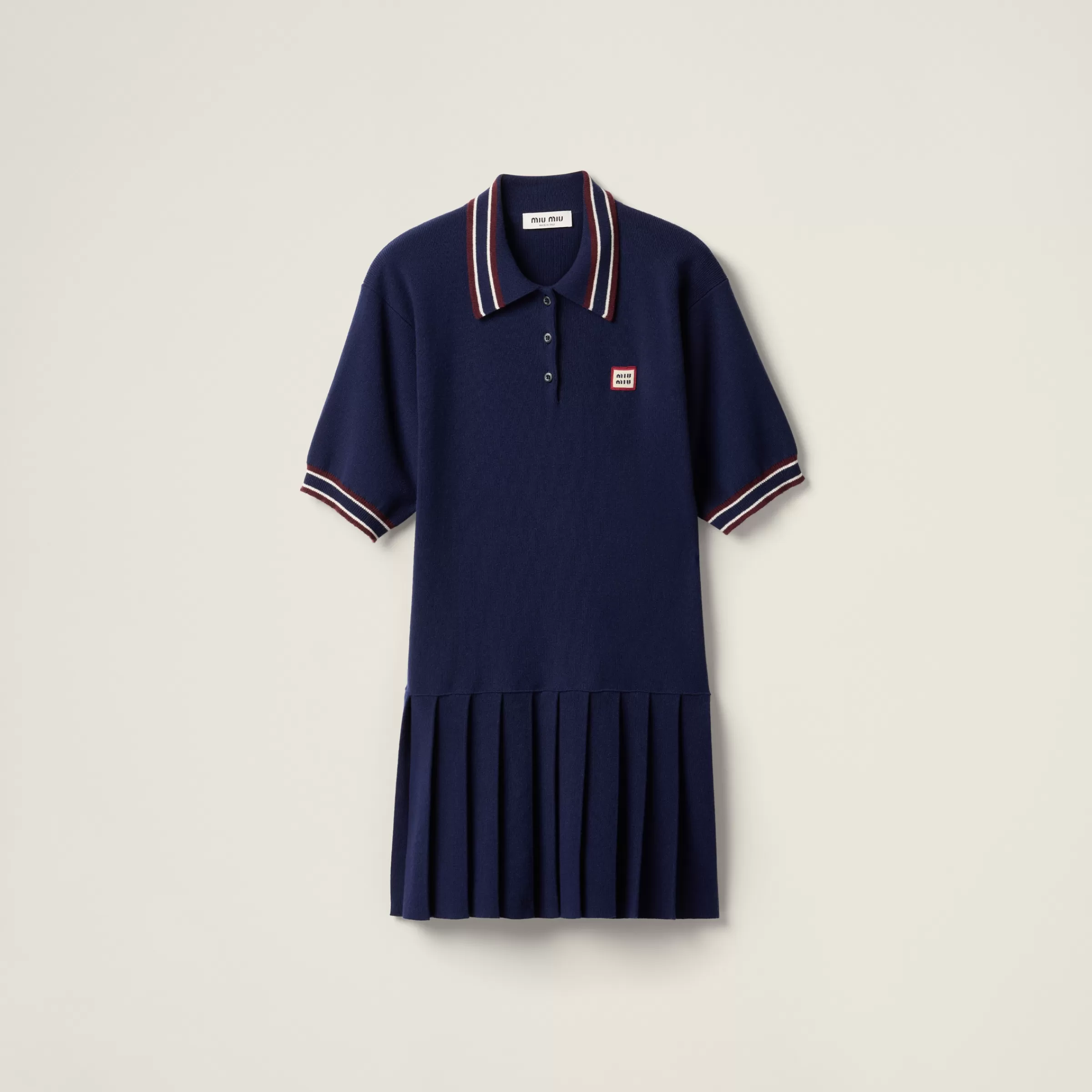 Miu Miu Abito polo in lana e cashmere Blu Store