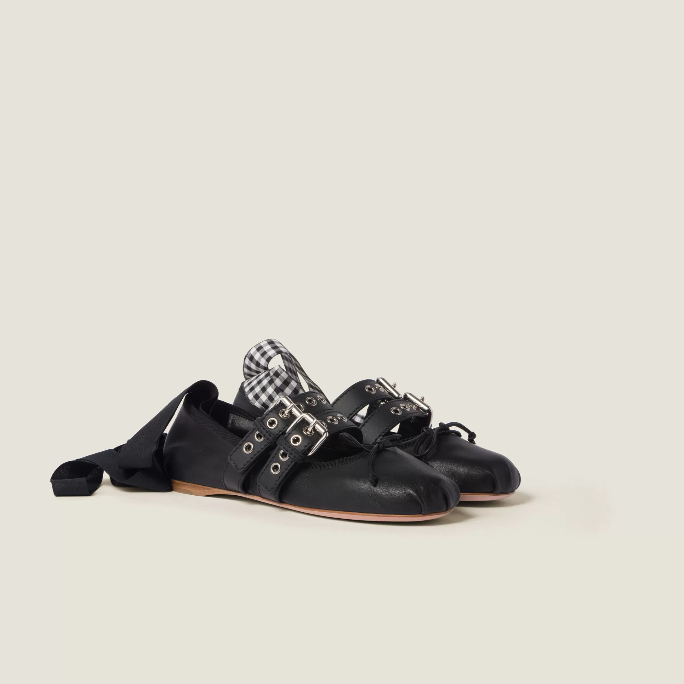 Miu Miu Ballerine in nappa e vitello Nero Hot