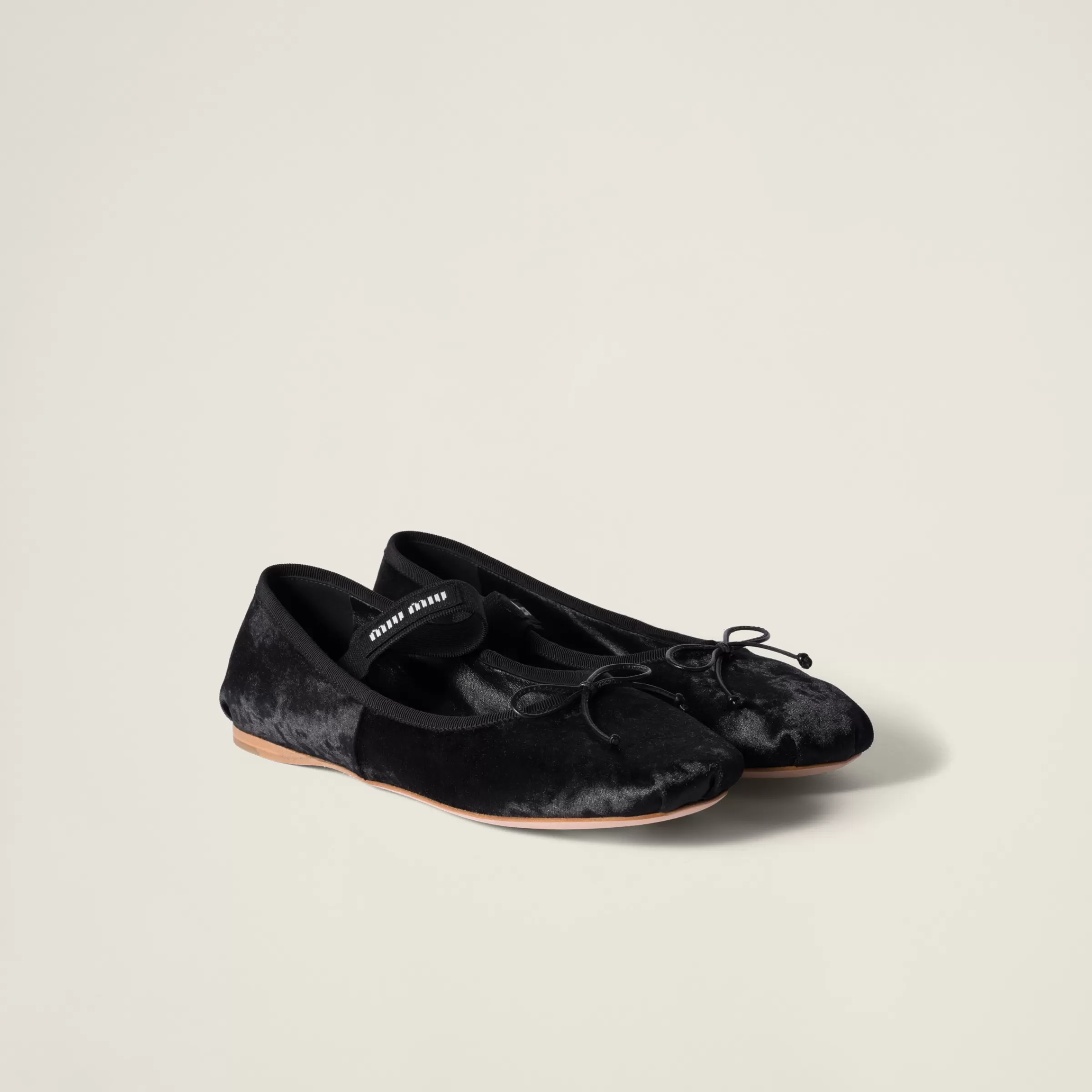 Miu Miu Ballerine in velluto Nero Cheap