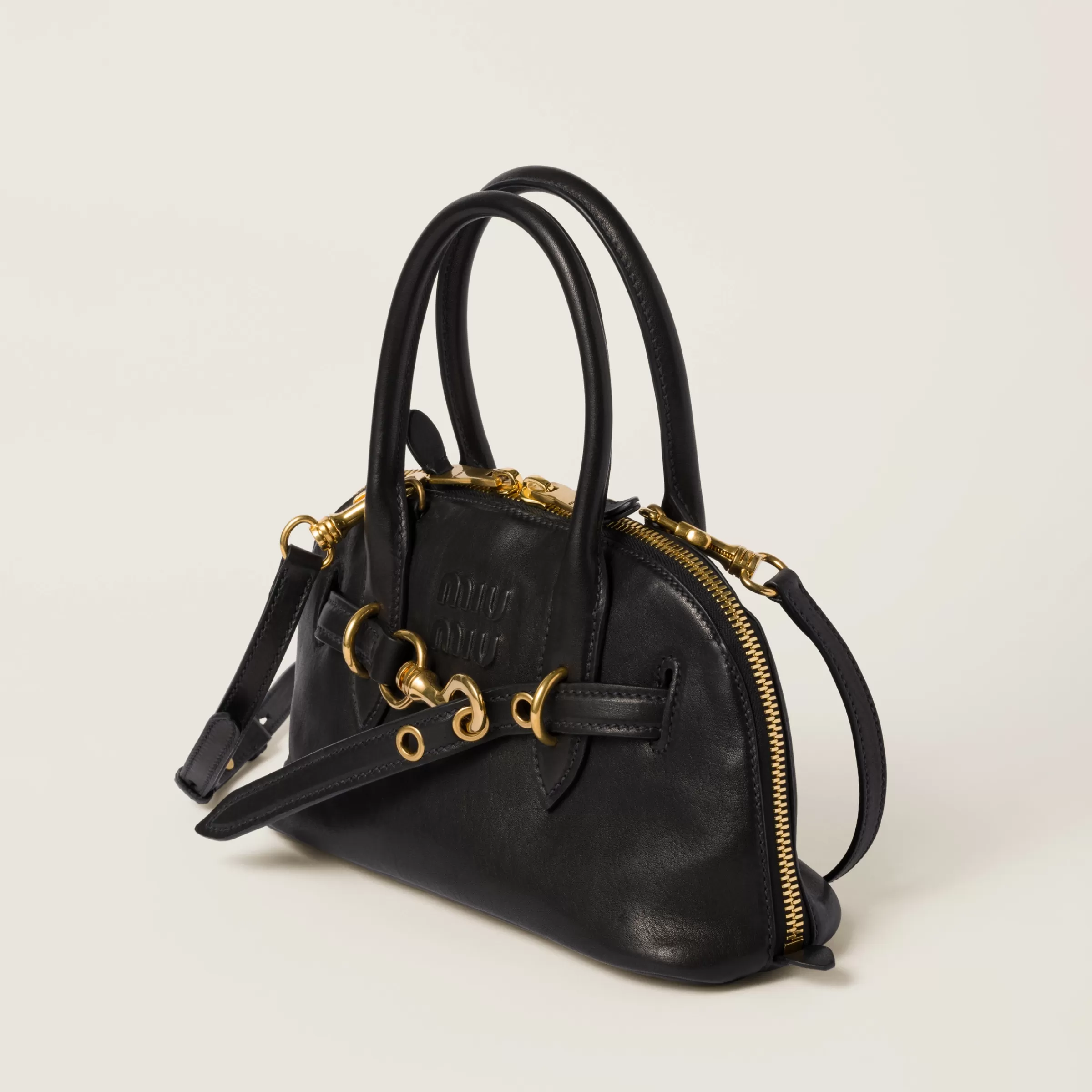 Miu Miu Bauletto Aventure in nappa Nero Hot