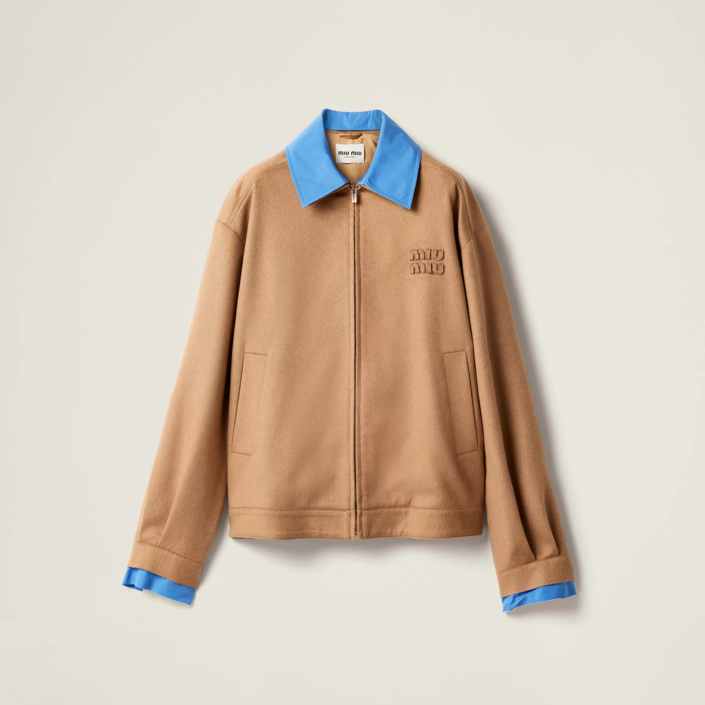 Miu Miu Blouson in con dettagli in popeline Cammello Online