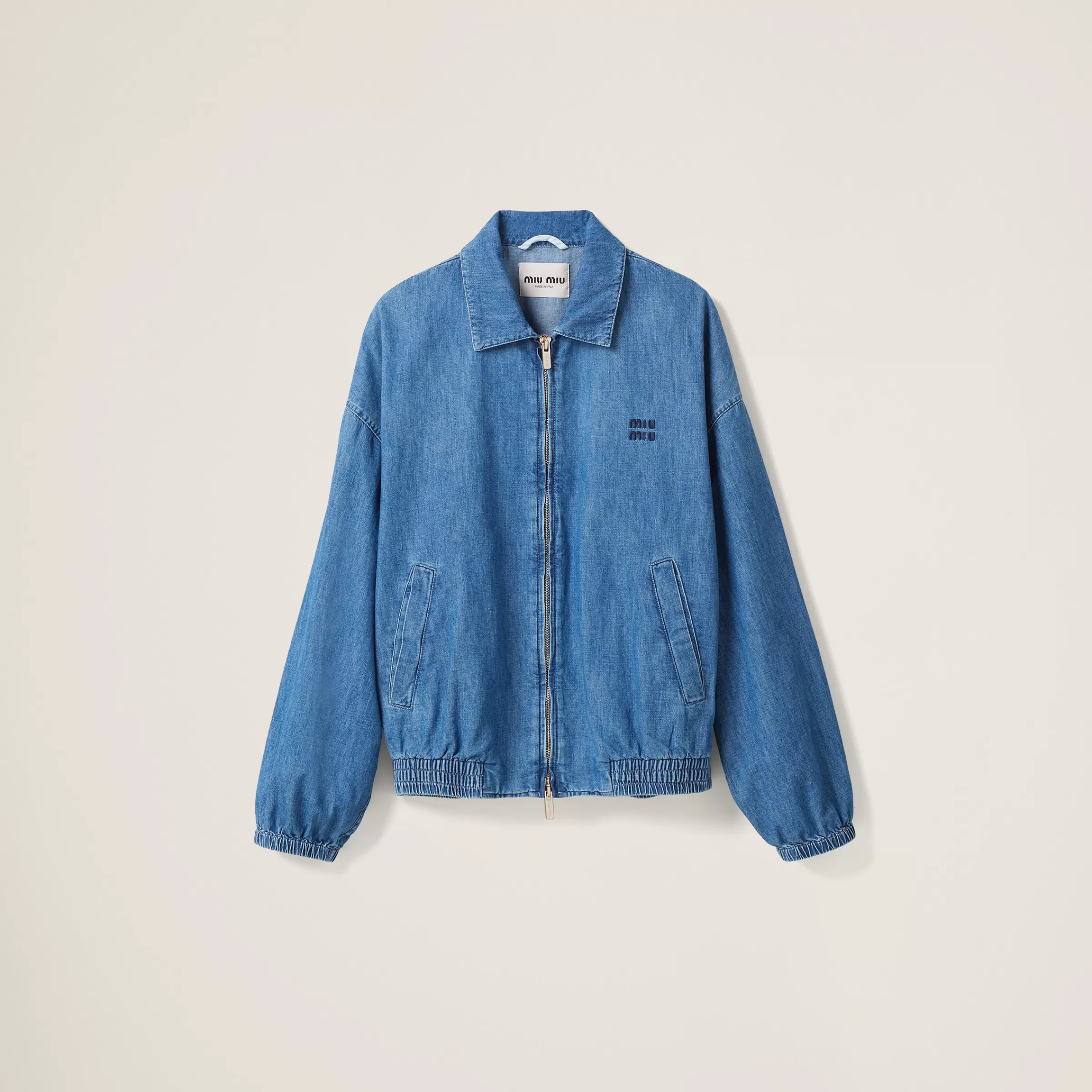 Miu Miu Blouson in chambray AzzurroZaffiro Discount