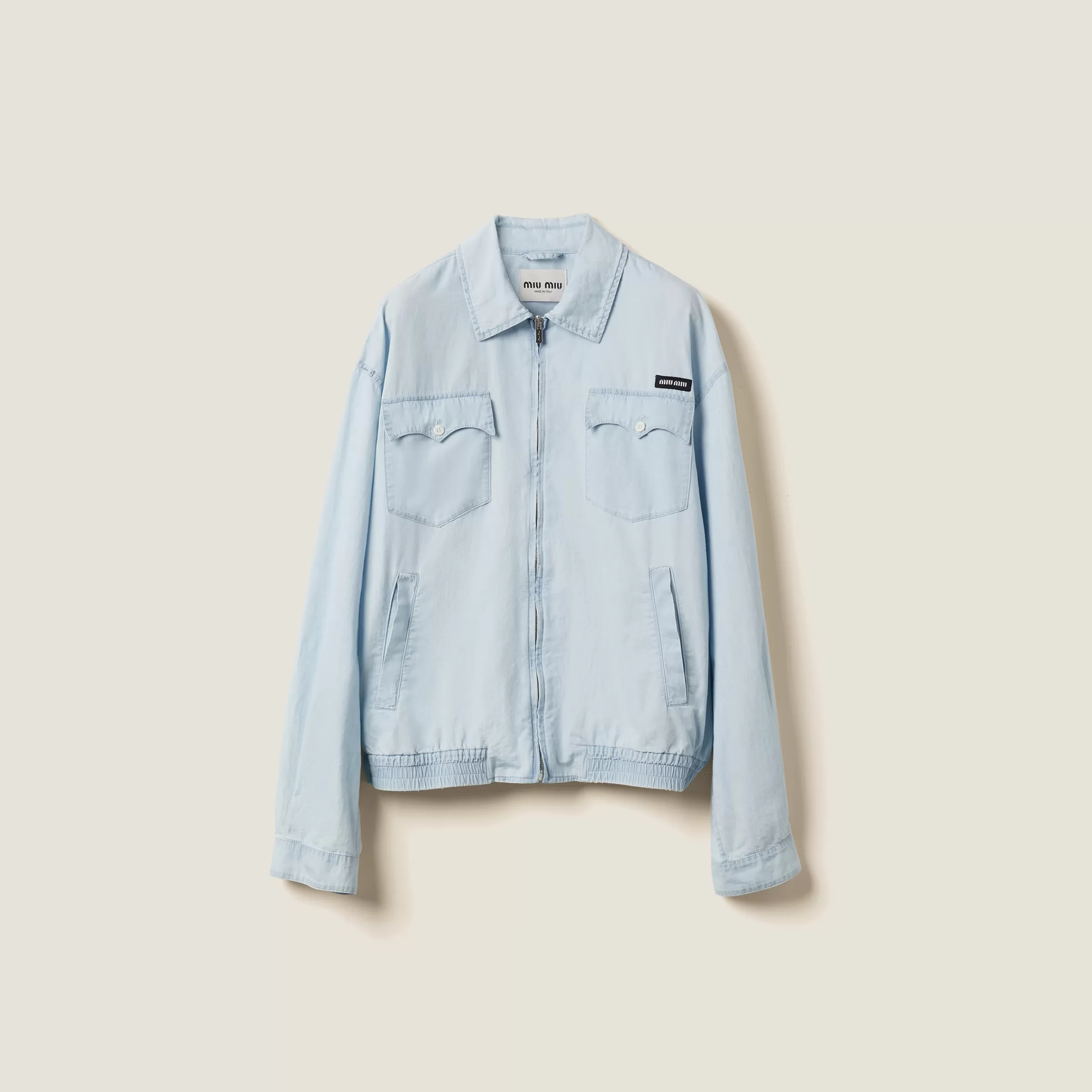 Miu Miu Blouson in chambray Celeste Fashion