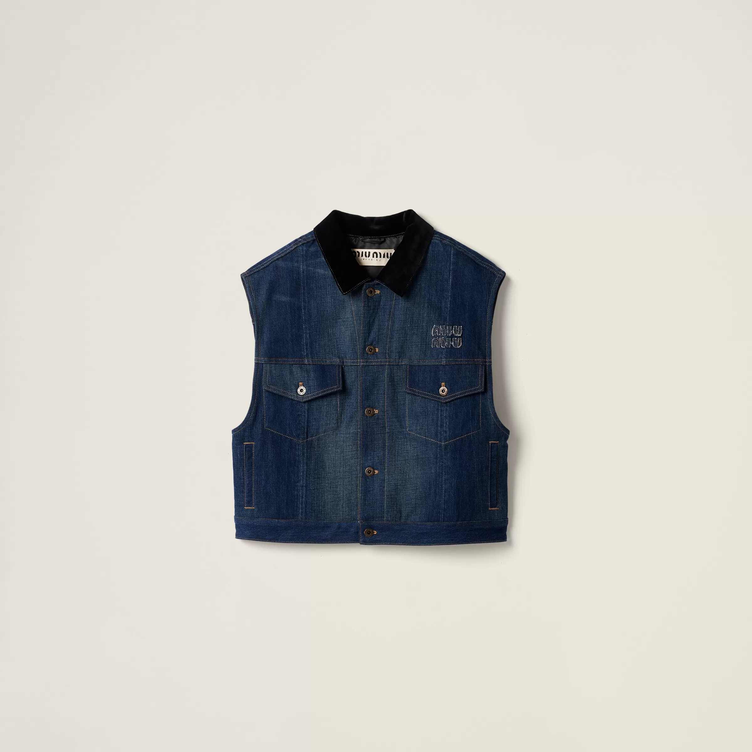 Miu Miu Blouson in denim Blu Online