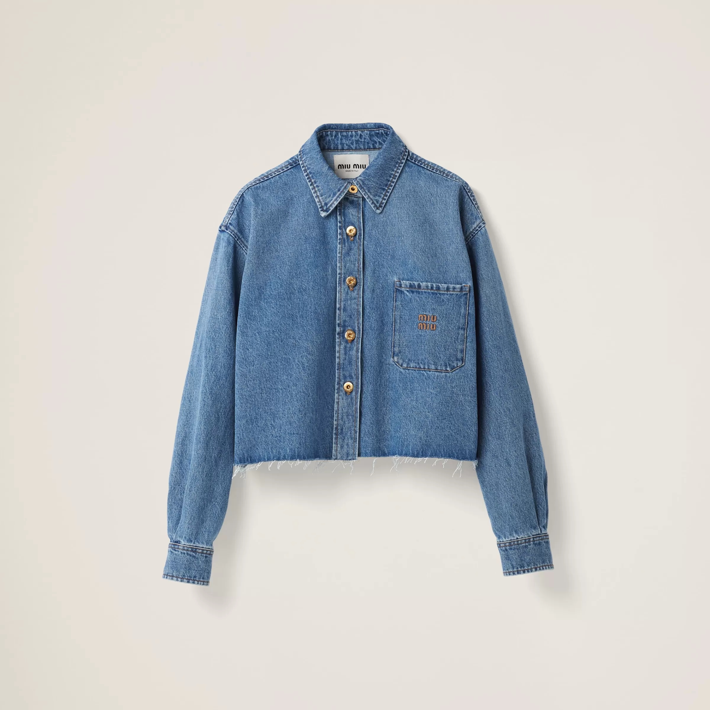 Miu Miu Blouson in denim AzzurroZaffiro Hot