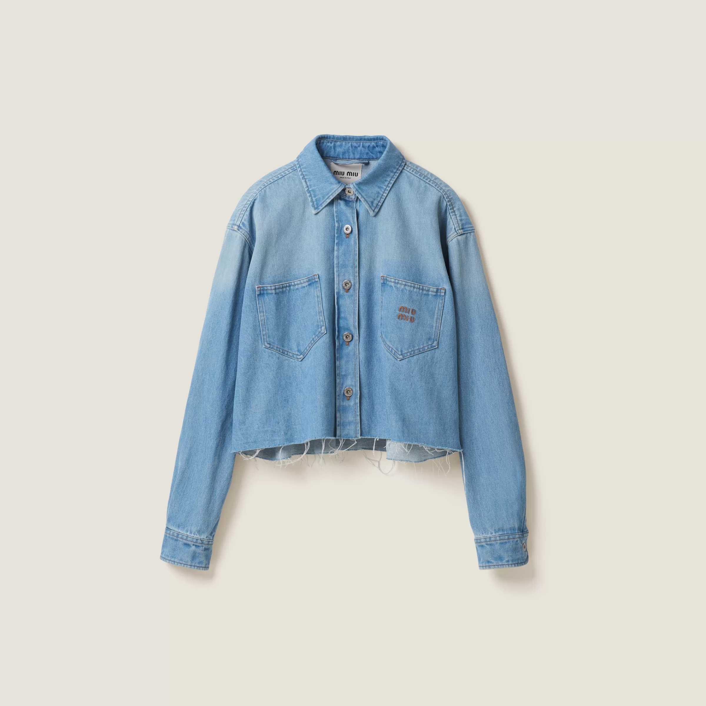 Miu Miu Blouson in denim AzzurroZaffiro Shop