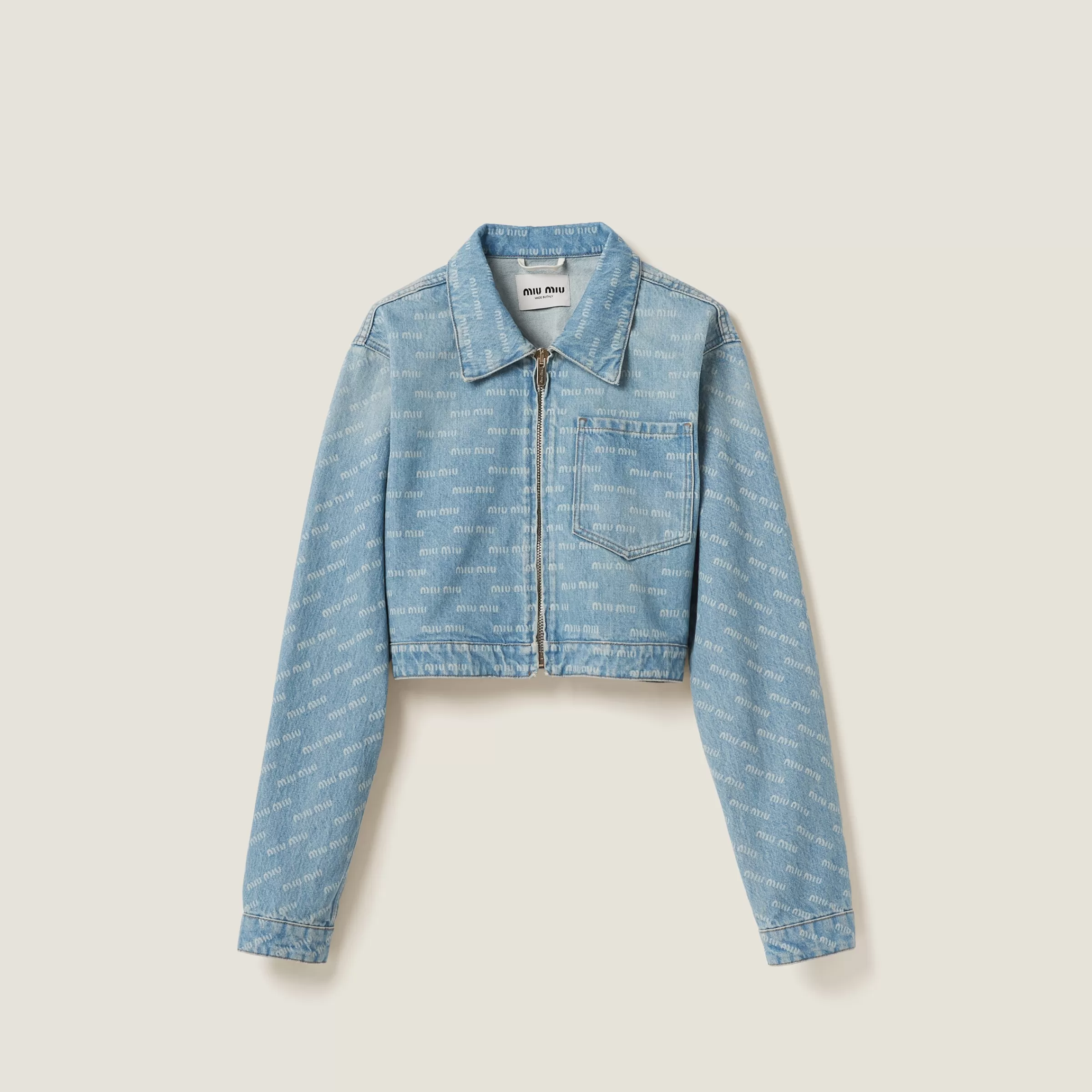 Miu Miu Blouson in denim AzzurroZaffiro Hot