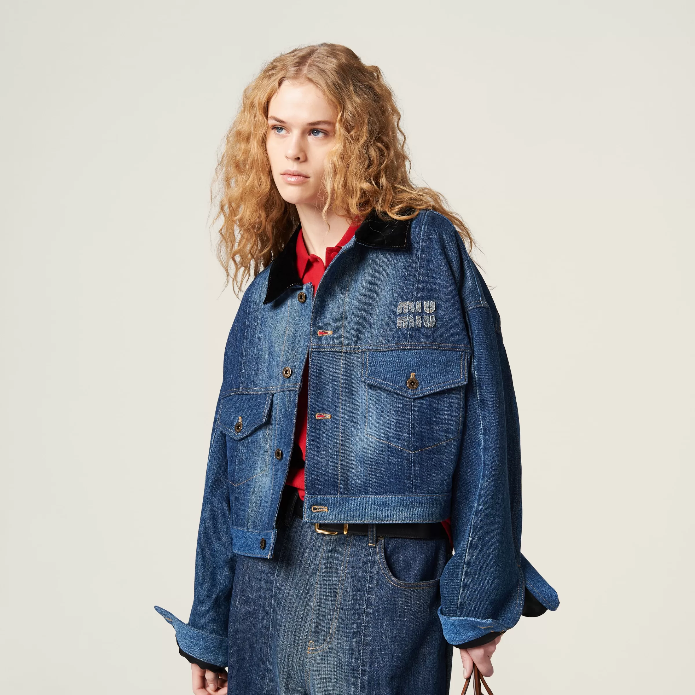 Miu Miu Blouson in denim Blu Store