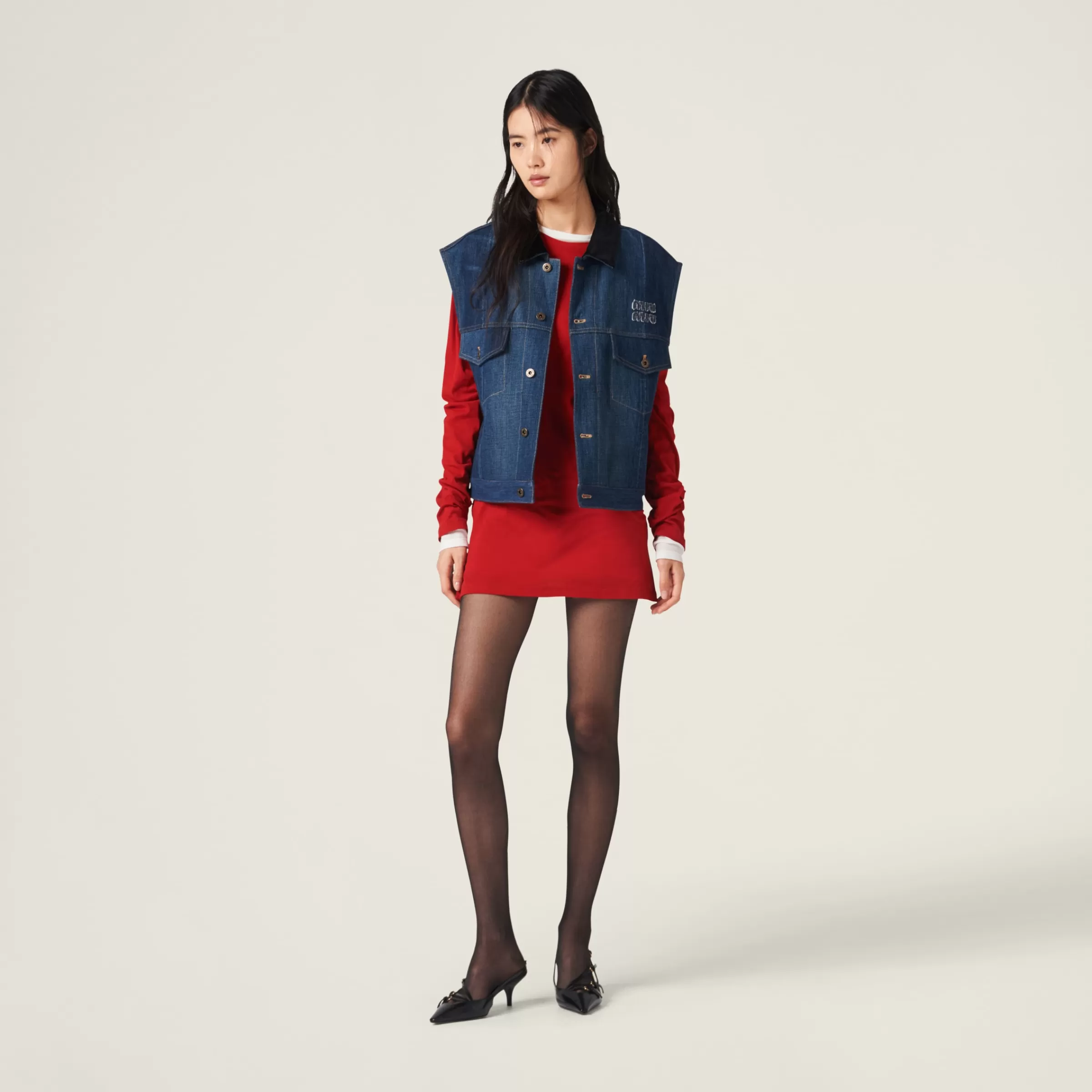 Miu Miu Blouson in denim Blu Online