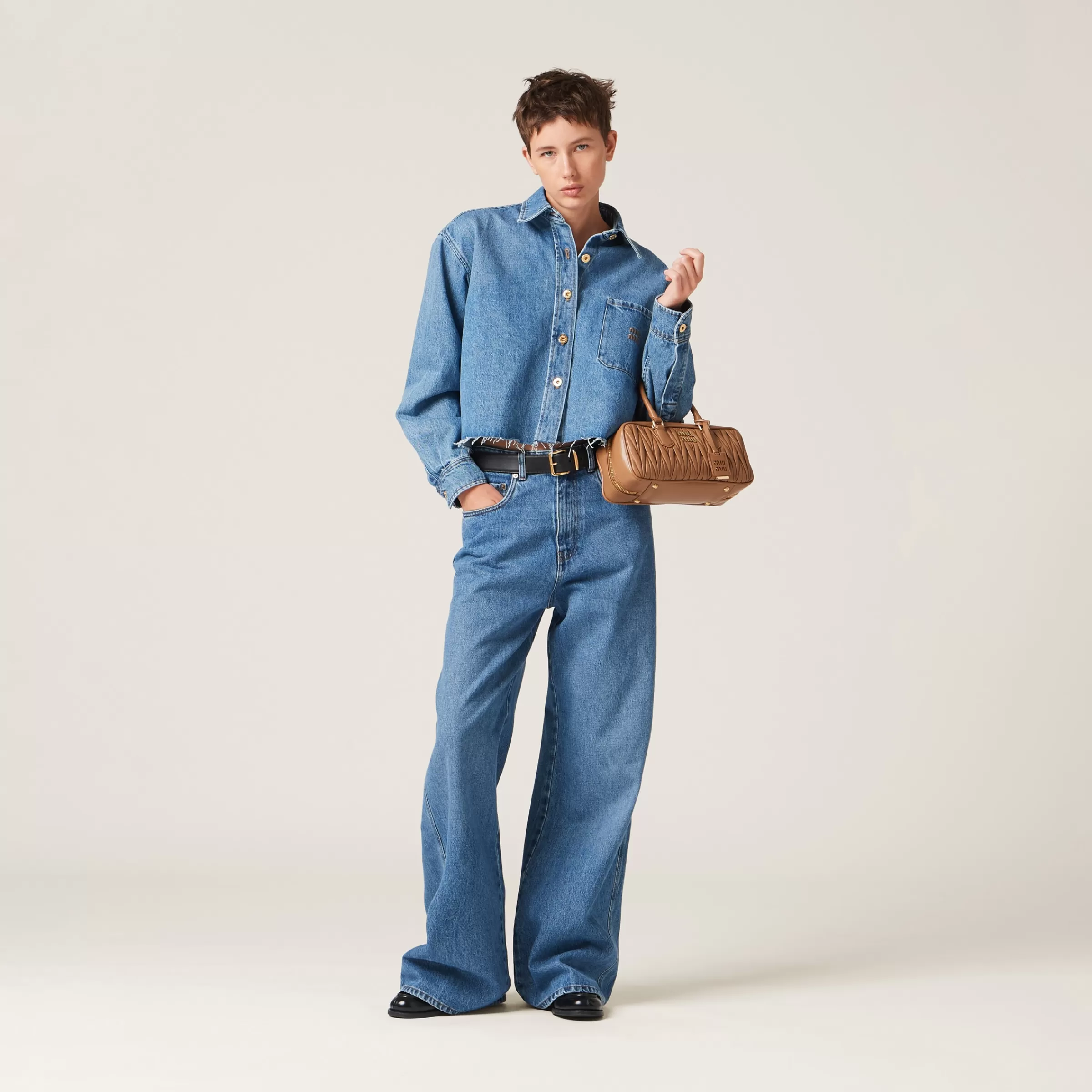 Miu Miu Blouson in denim AzzurroZaffiro Hot