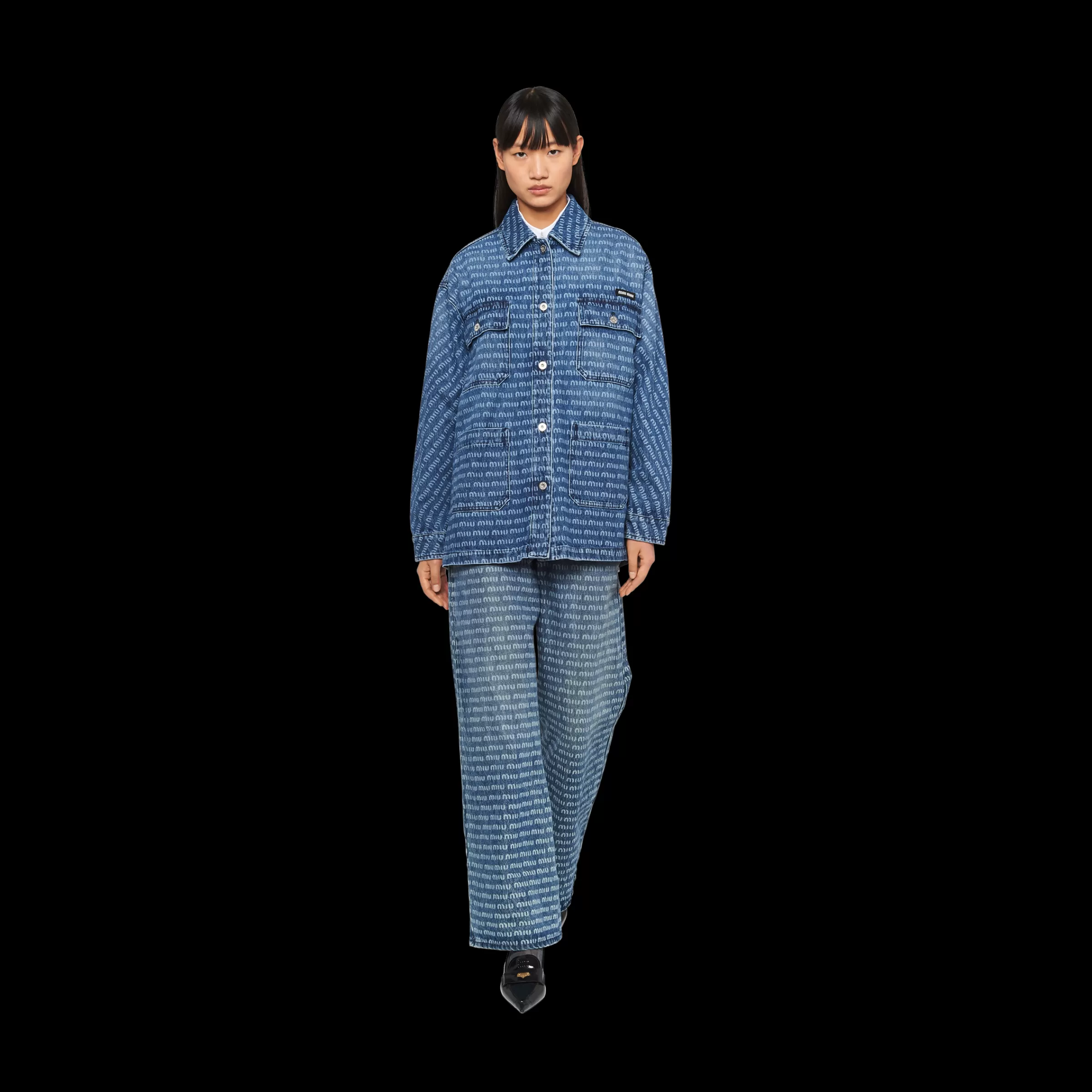 Miu Miu Blouson in denim Blu Outlet