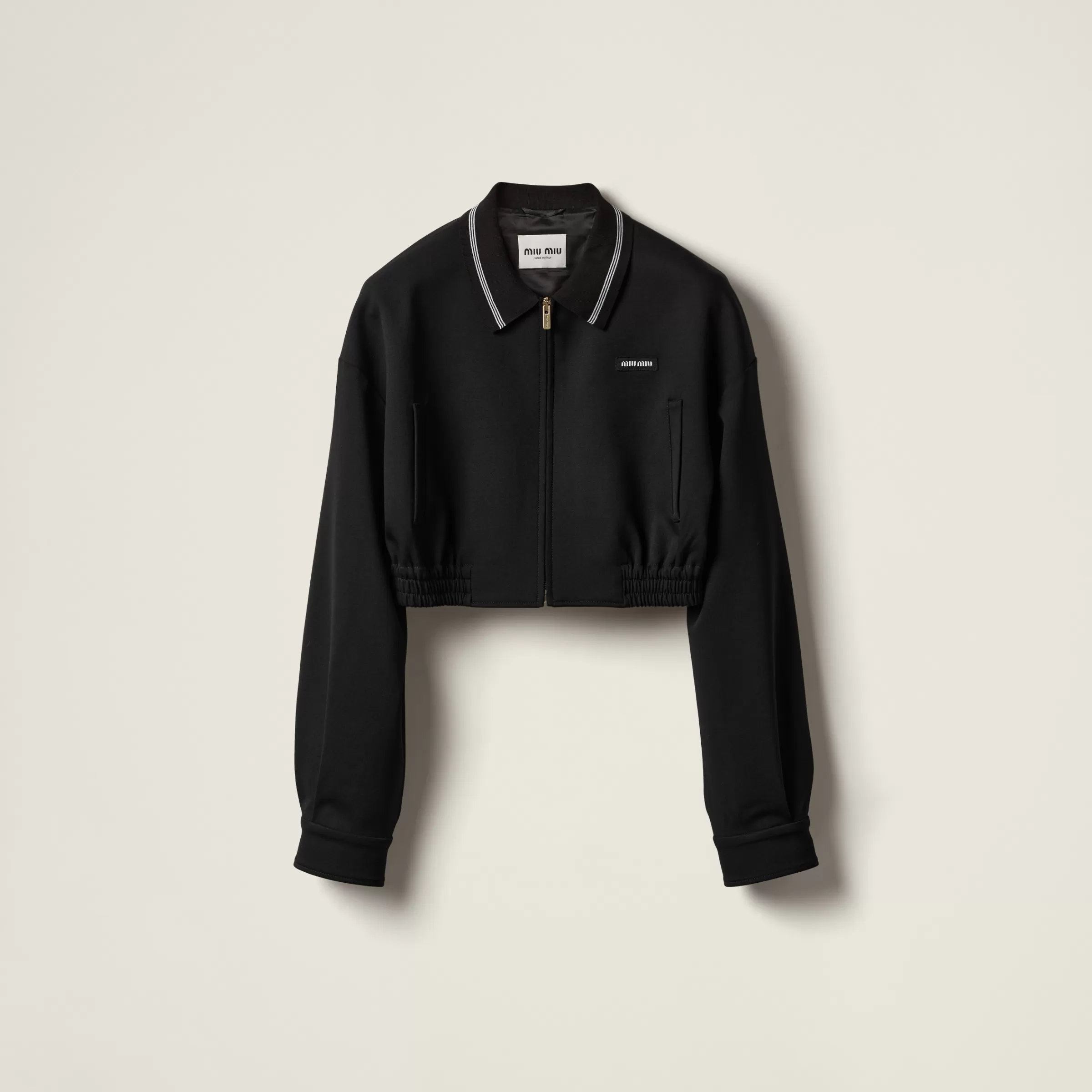 Miu Miu Blouson in grain de poudre Nero Cheap