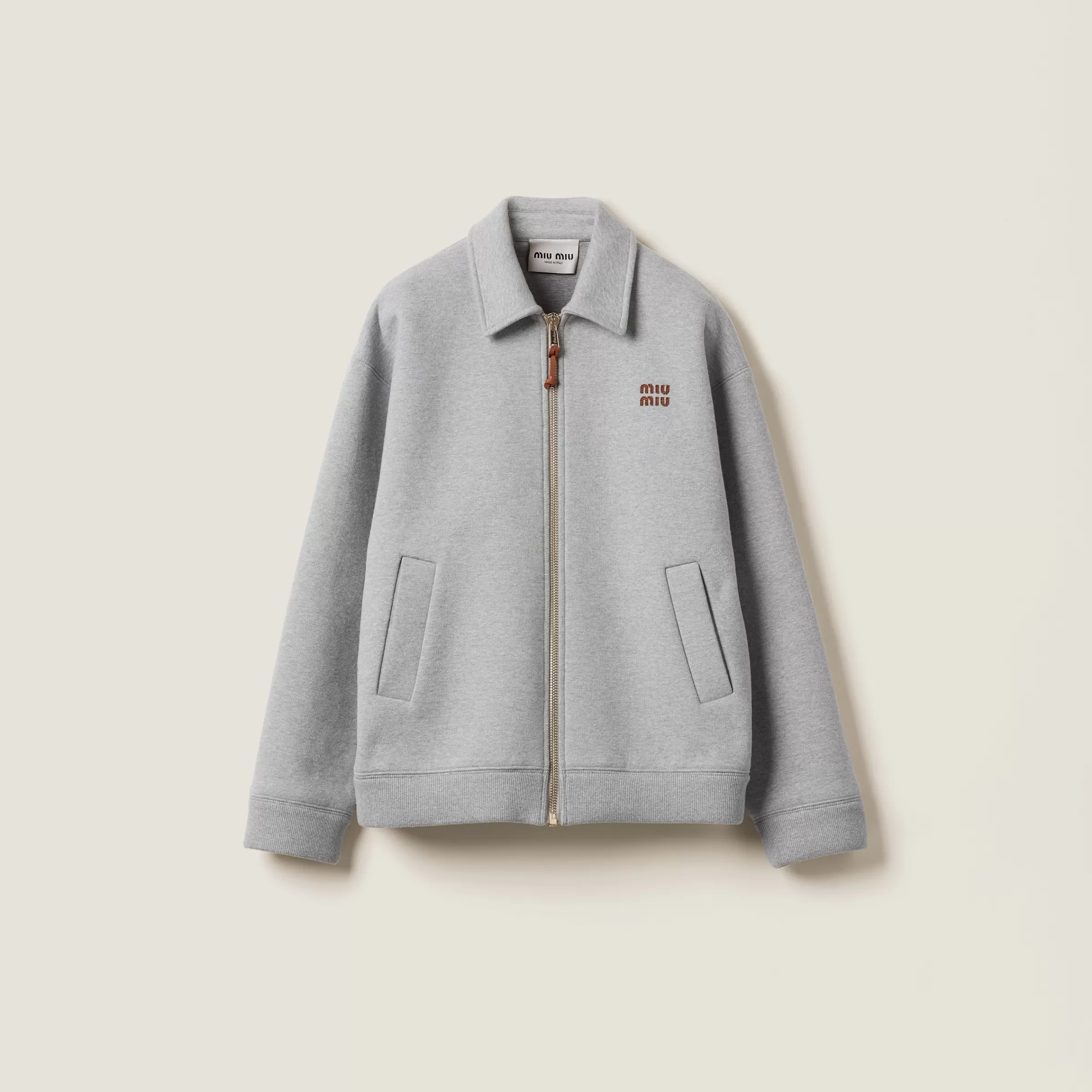 Miu Miu Blouson in jersey Grigio Outlet