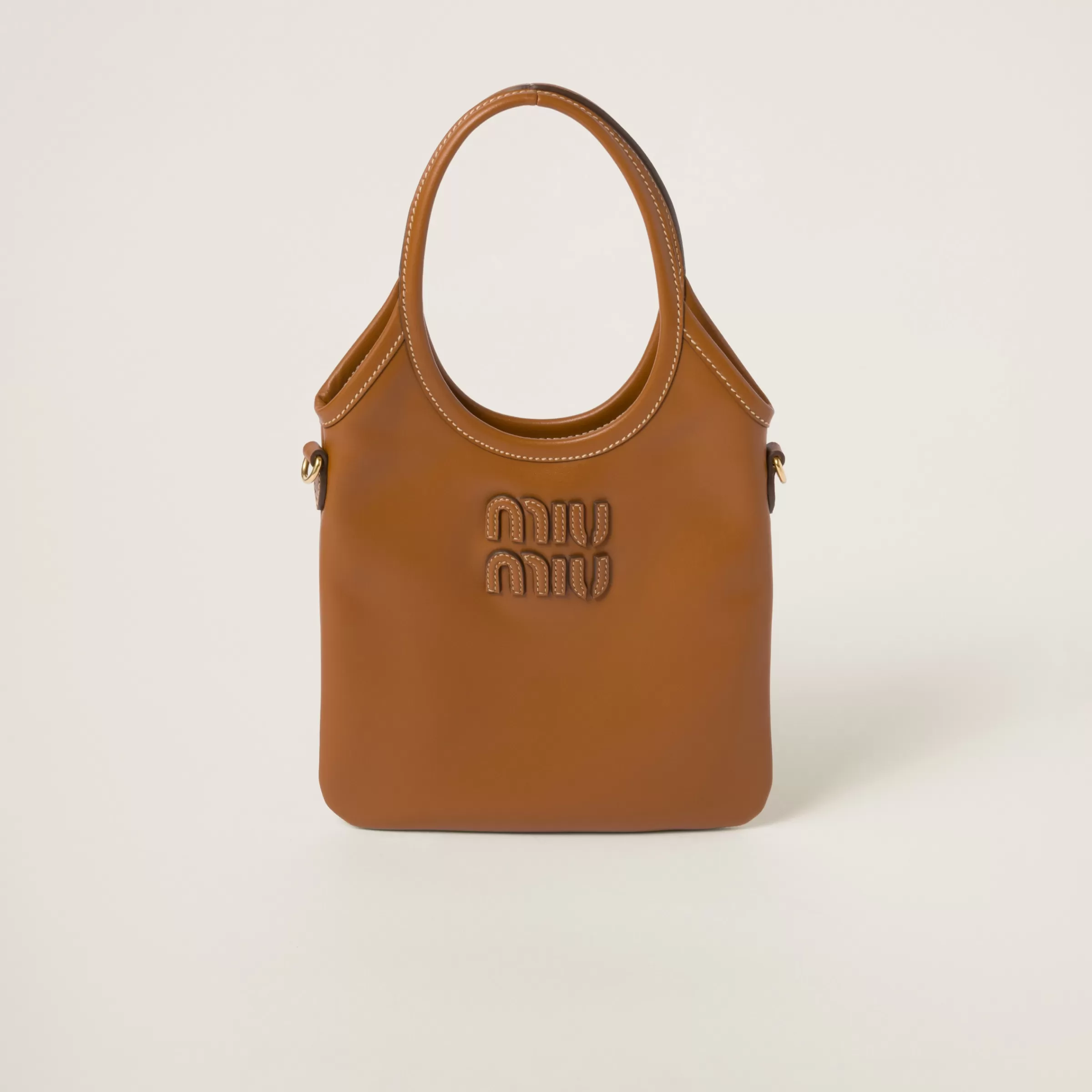 Miu Miu Borsa a mano IVY in pelle Cognac Discount