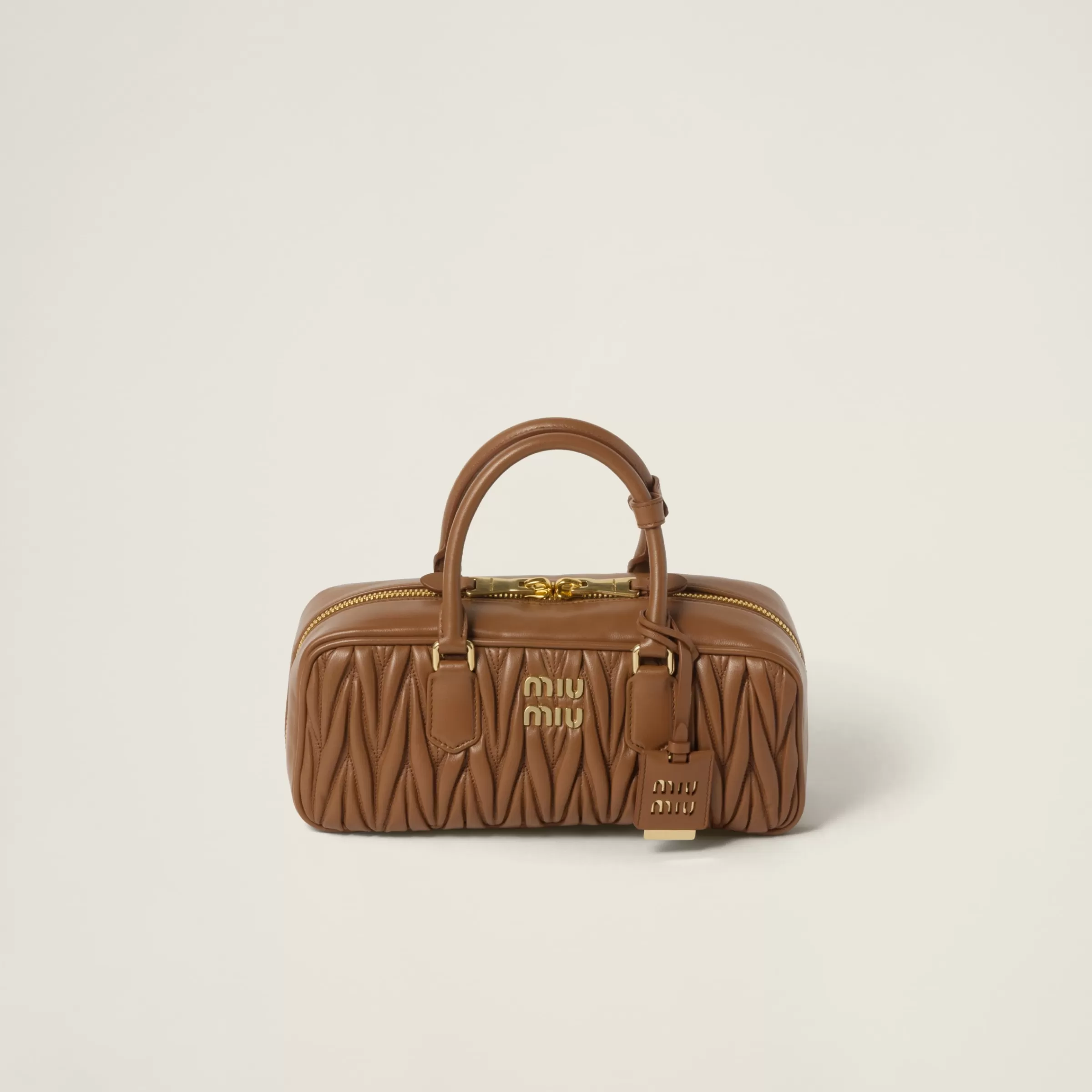 Miu Miu Borsa Arcadie in nappa matelassé Caramello Fashion