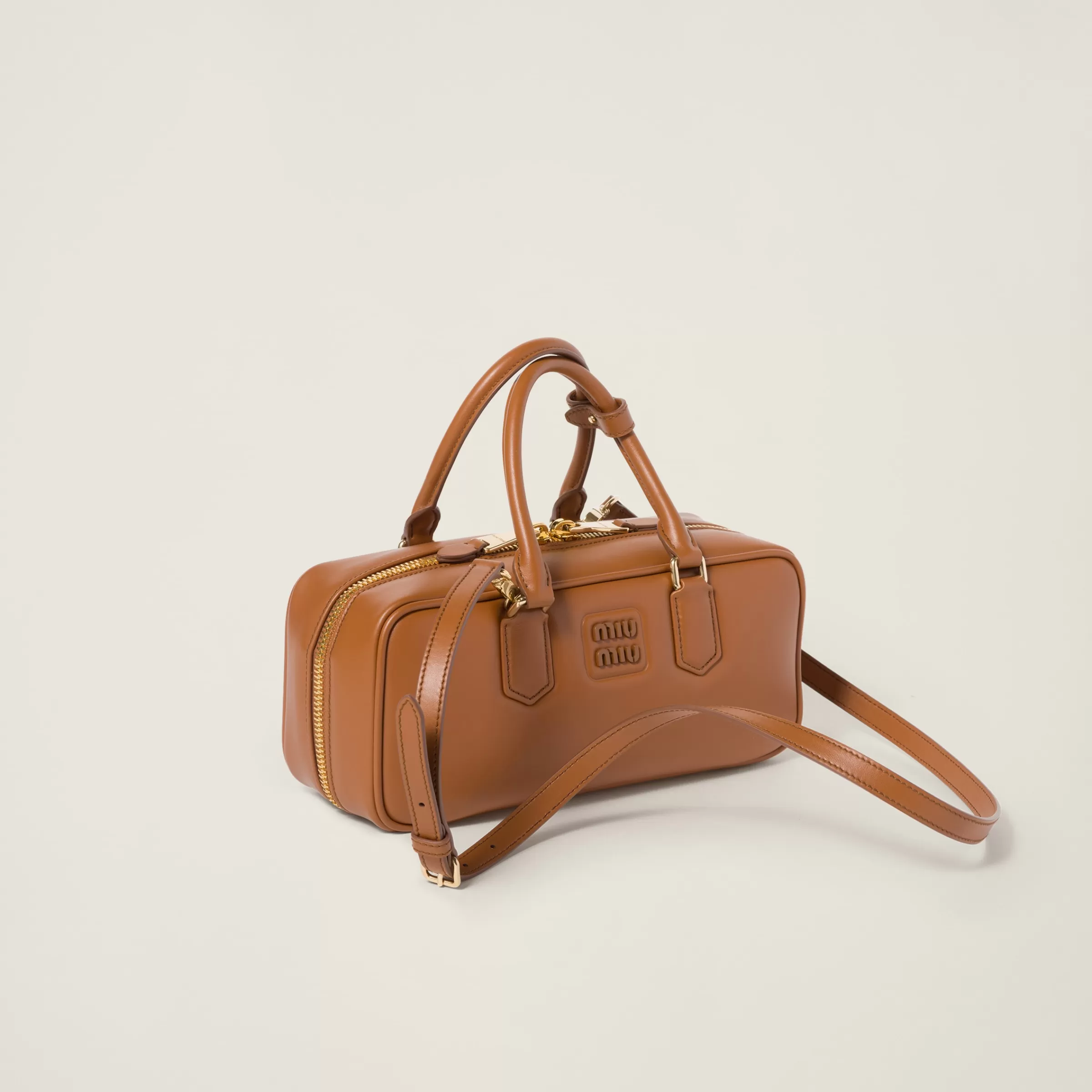 Miu Miu Borsa Arcadie in pelle Cognac Flash Sale