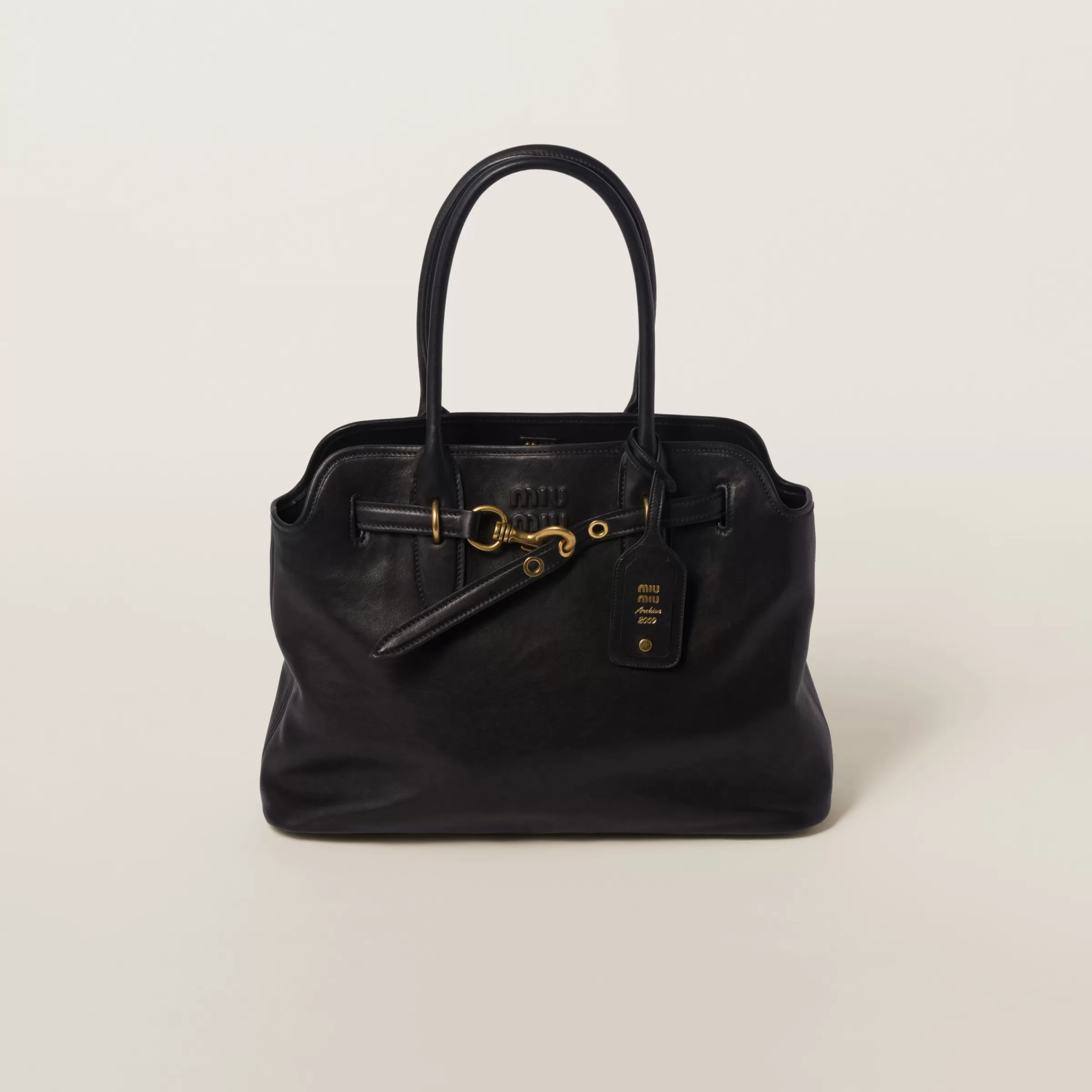 Miu Miu Borsa Aventure in nappa Nero Cheap