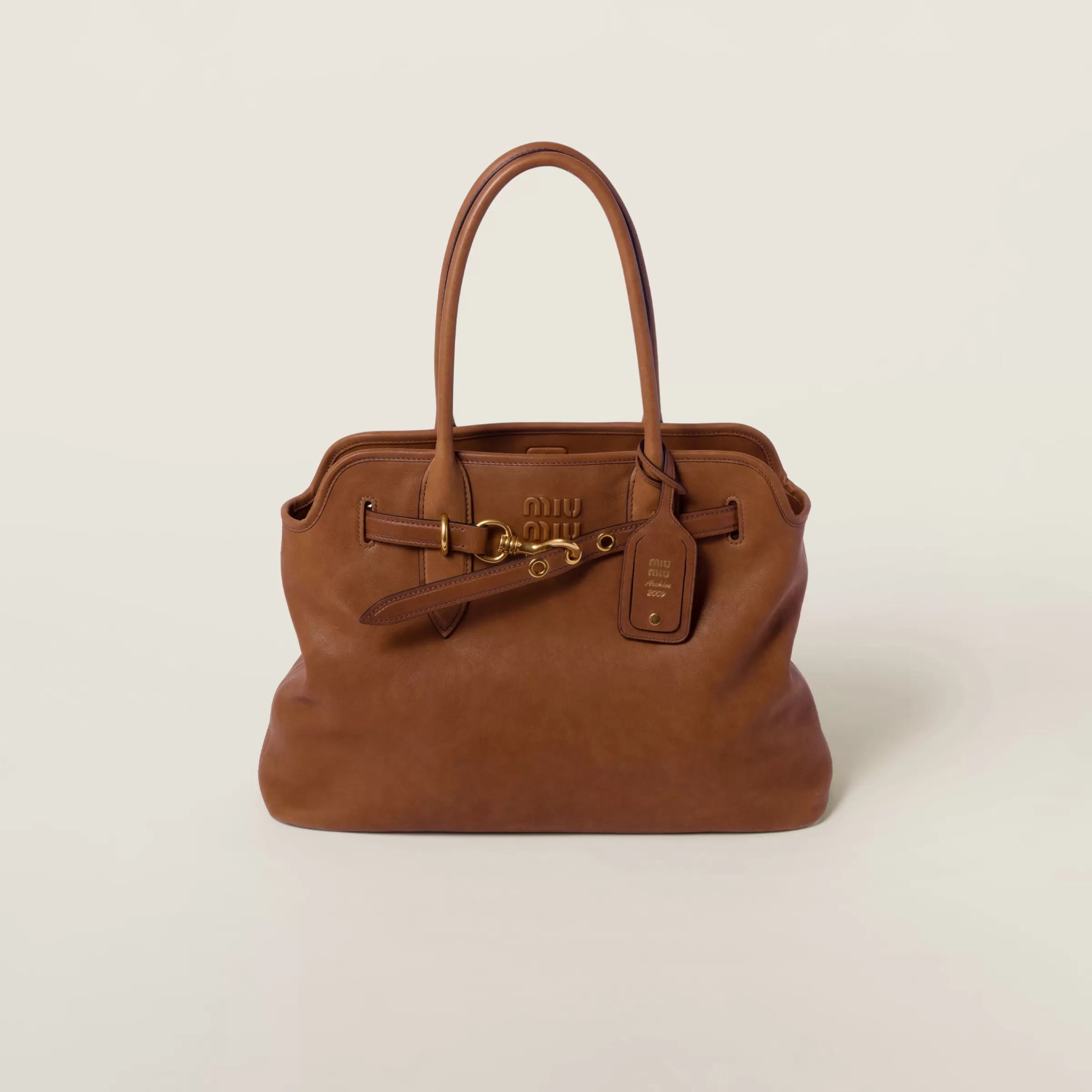 Miu Miu Borsa Aventure in nappa Rovere New