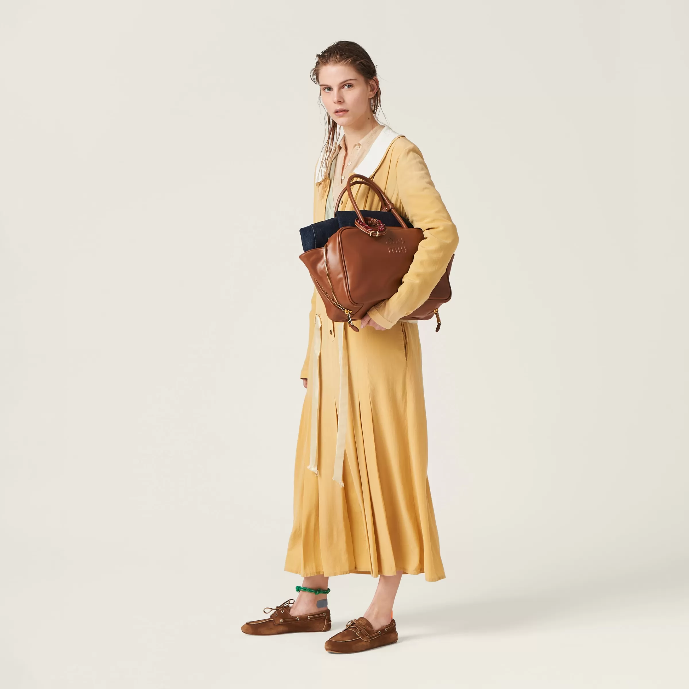 Miu Miu Borsa Beau in pelle Cognac Hot