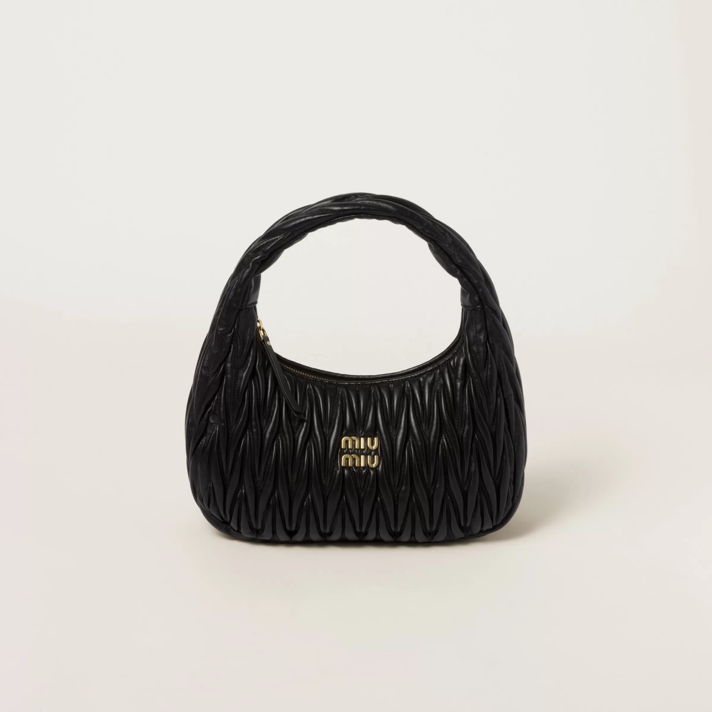 Miu Miu Borsa hobo Wander in nappa matelassé Nero Flash Sale