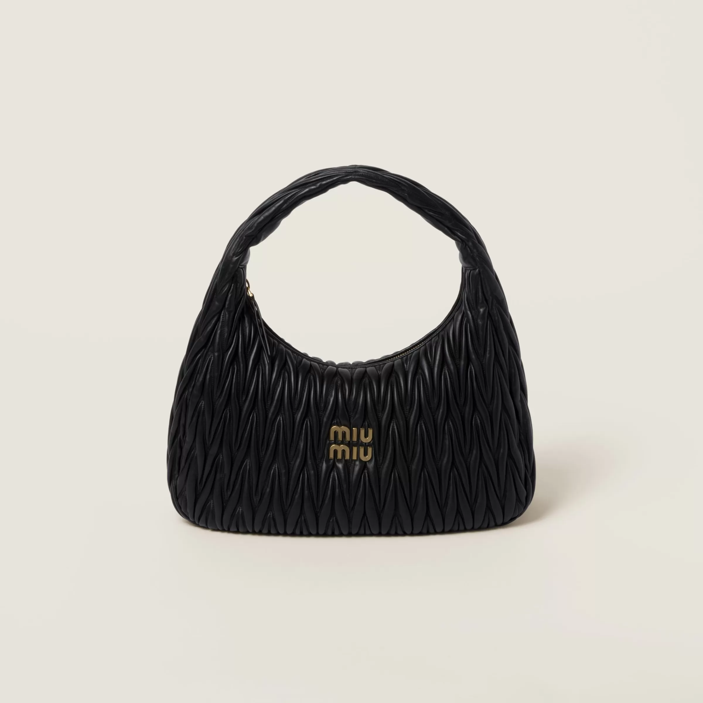 Miu Miu Borsa hobo Wander in nappa matelassé Nero New