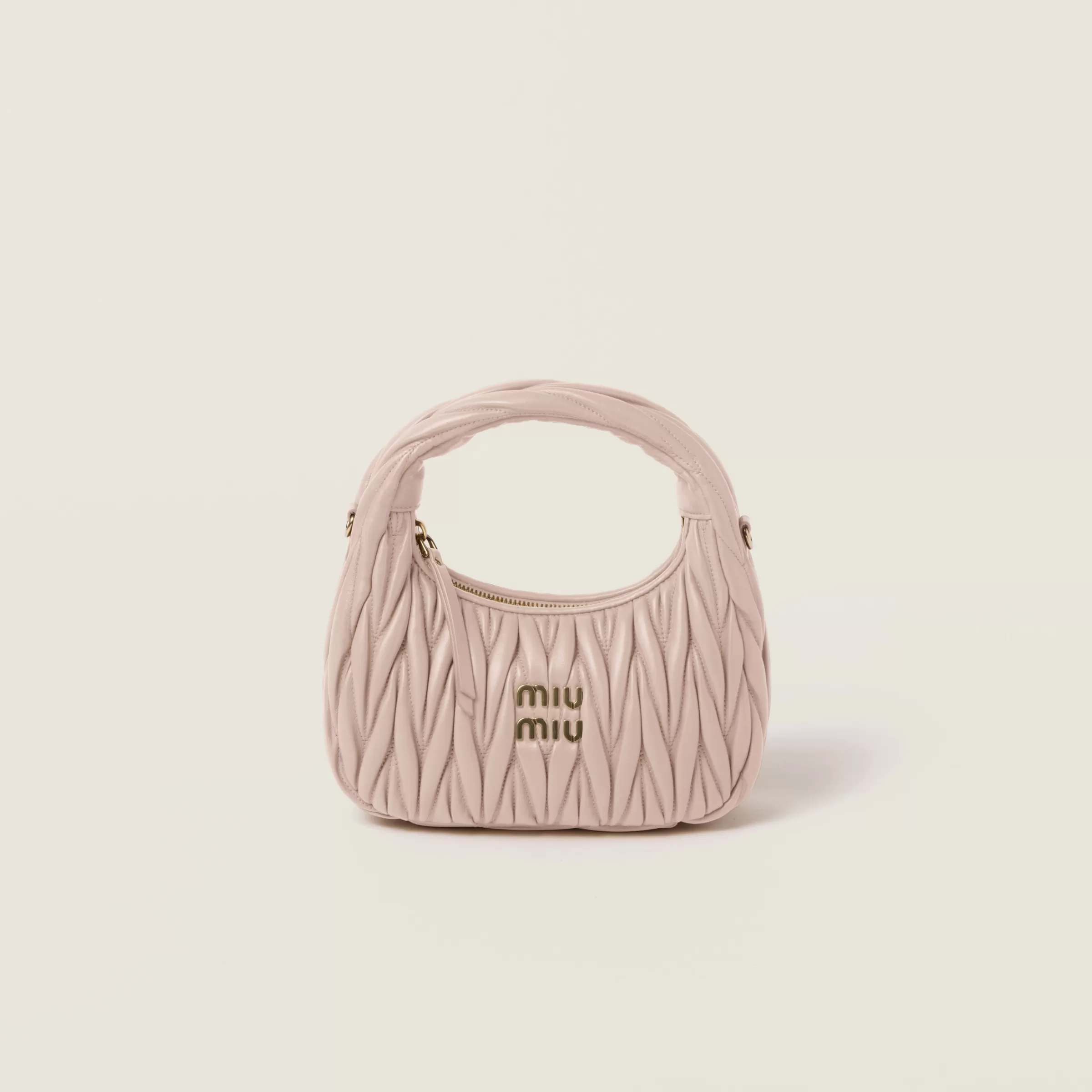 Miu Miu Borsa hobo Wander in nappa matelassé Cipria Store