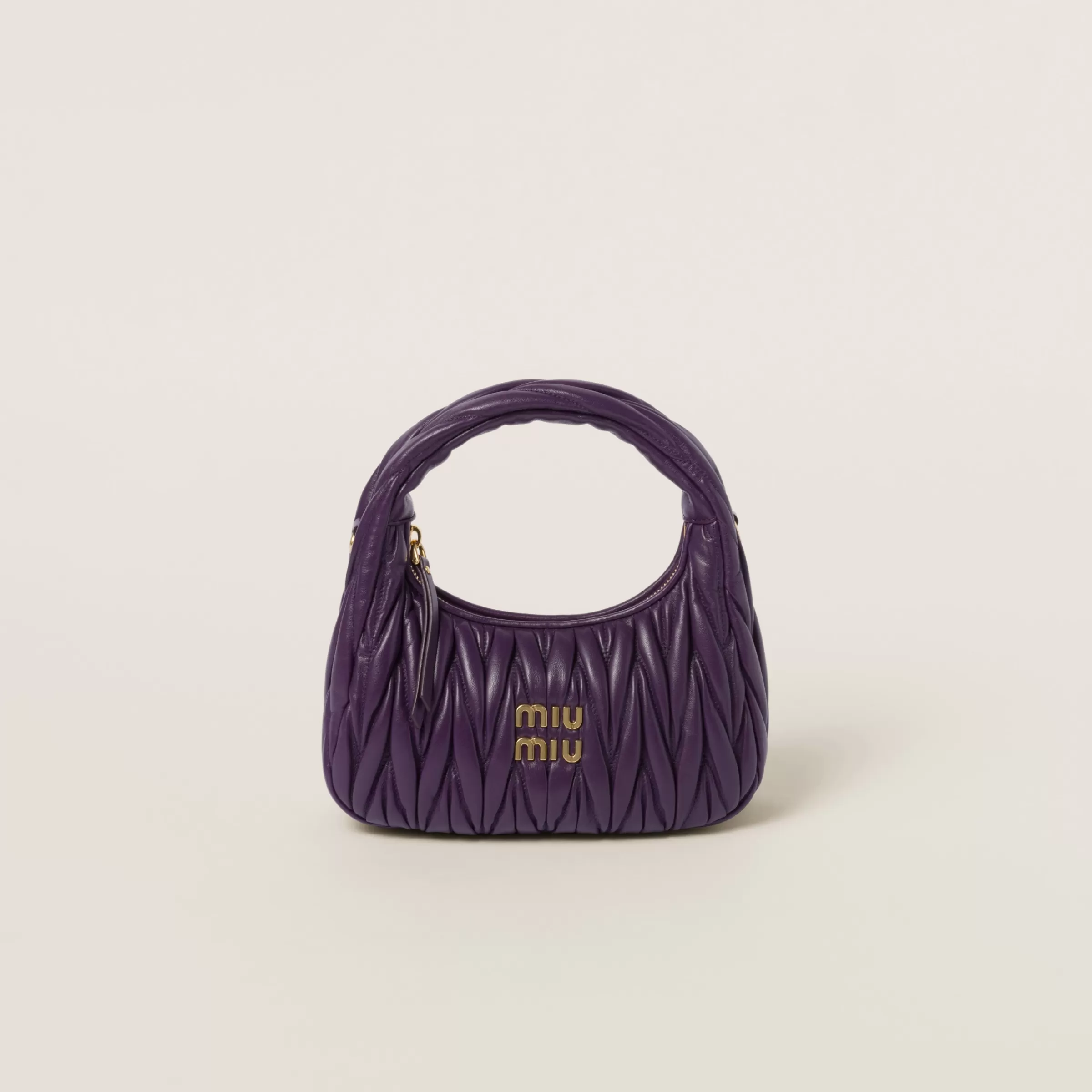 Miu Miu Borsa hobo Wander in nappa matelassé Viola Flash Sale