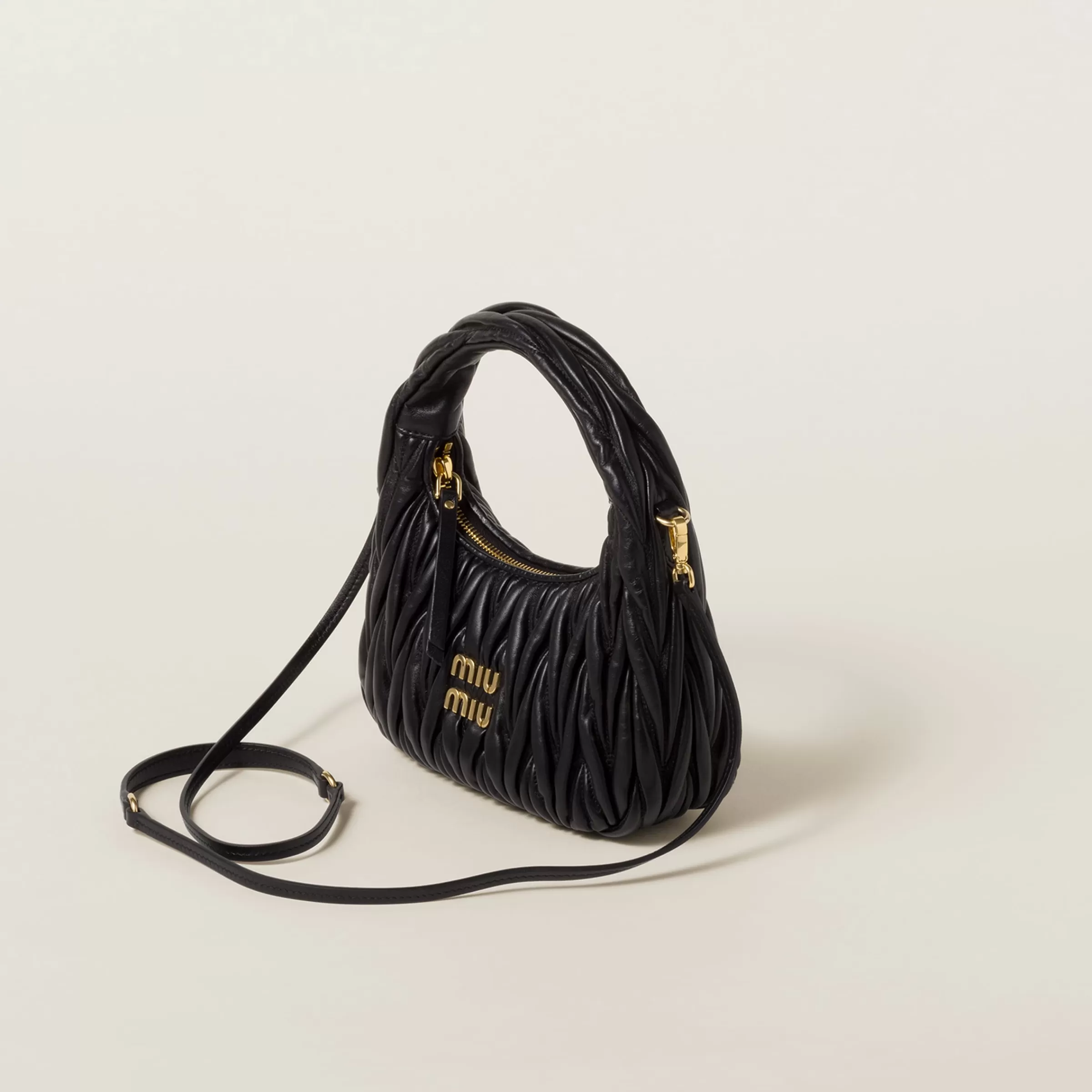 Miu Miu Borsa hobo Wander in nappa matelassé Nero Hot