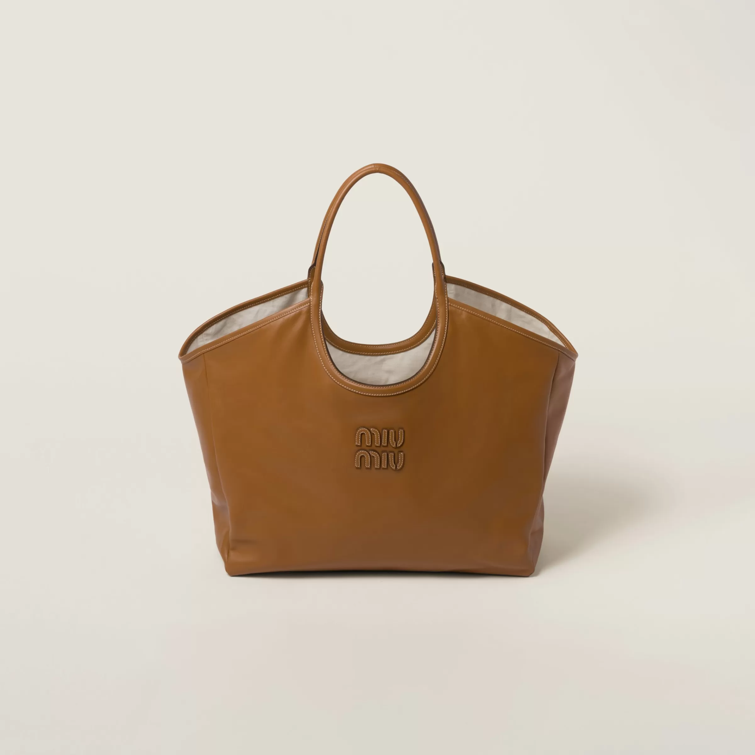 Miu Miu Borsa Ivy in pelle Cognac Sale