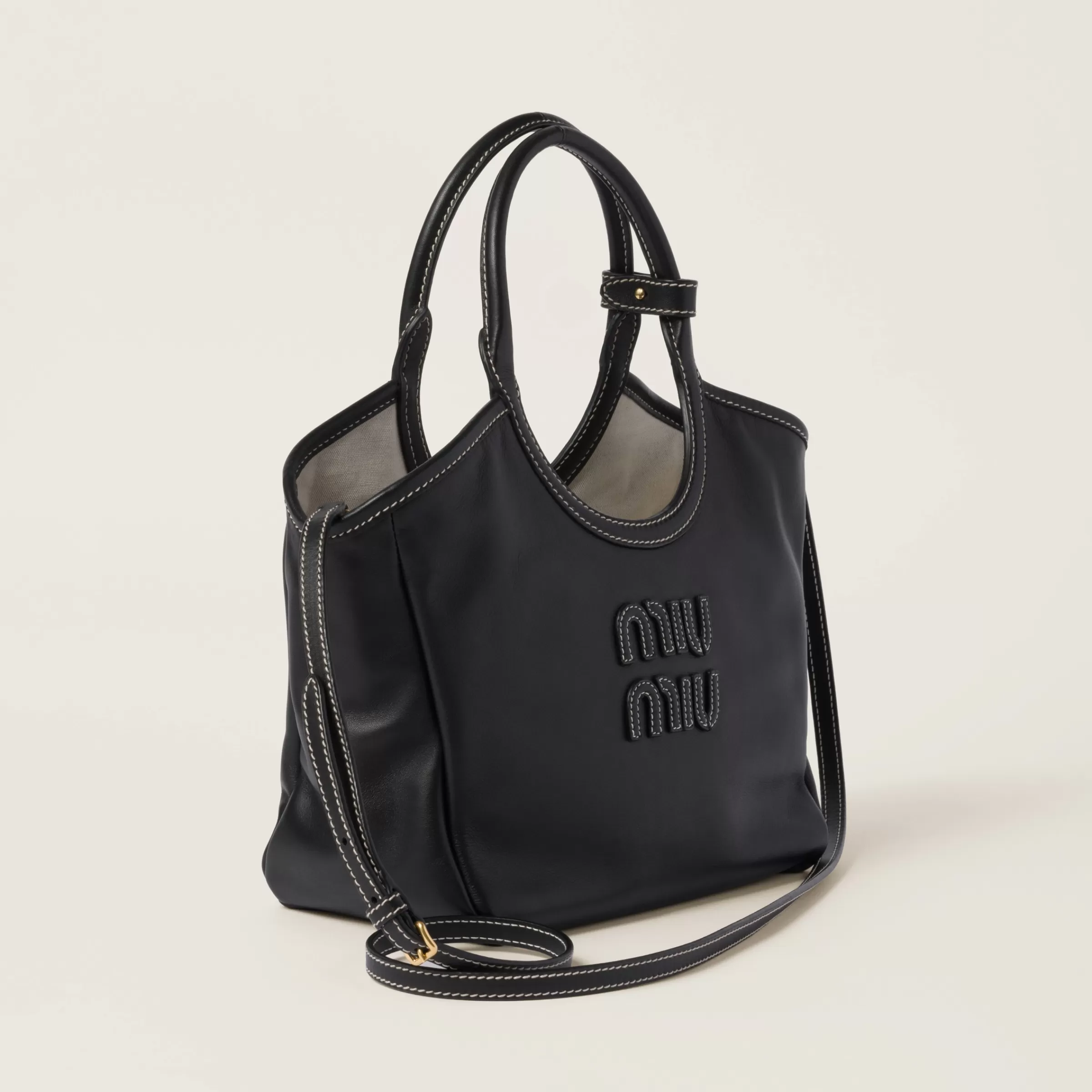 Miu Miu Borsa IVY in pelle Nero Cheap