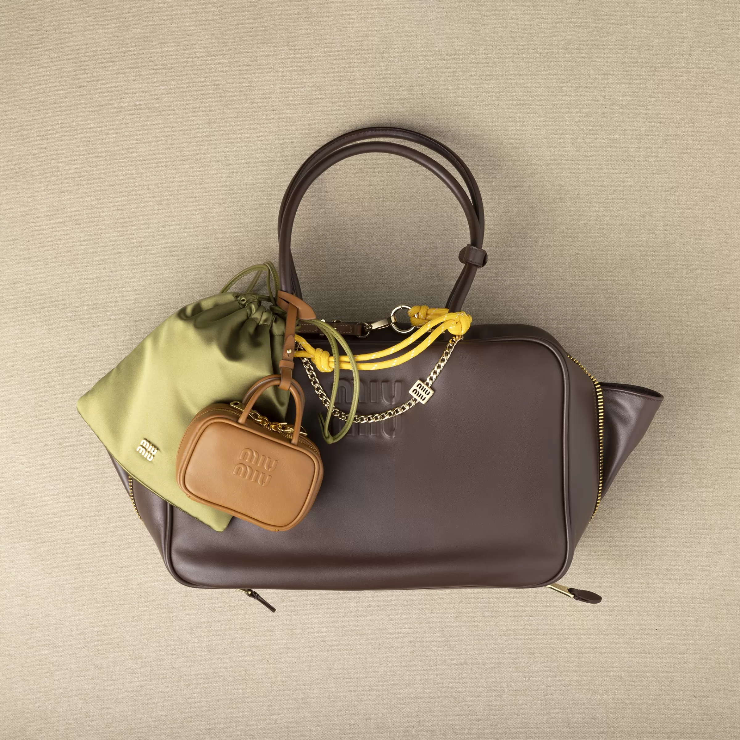 Miu Miu Borsa micro in pelle Cognac Fashion