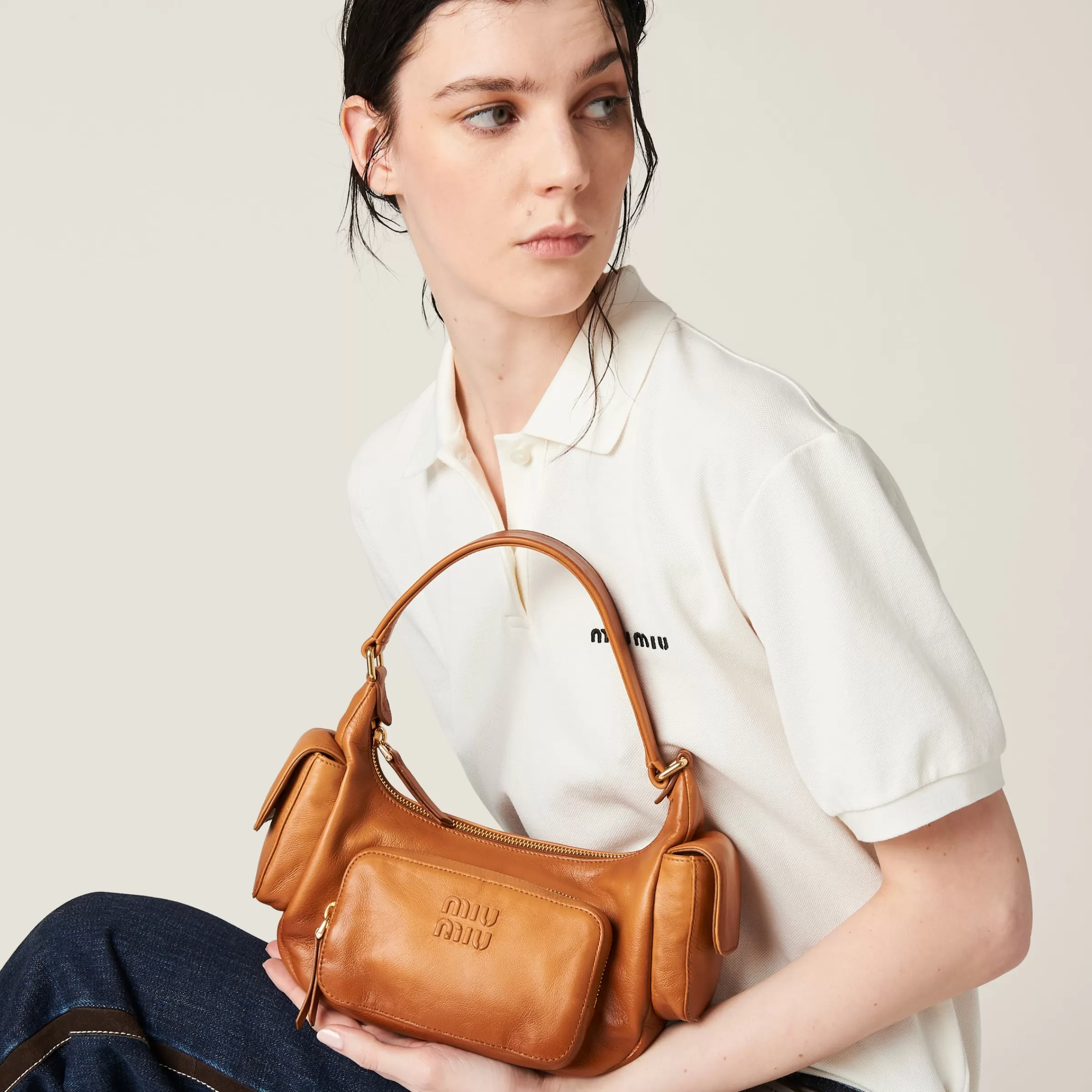 Miu Miu Borsa Pocket in nappa Miele Shop