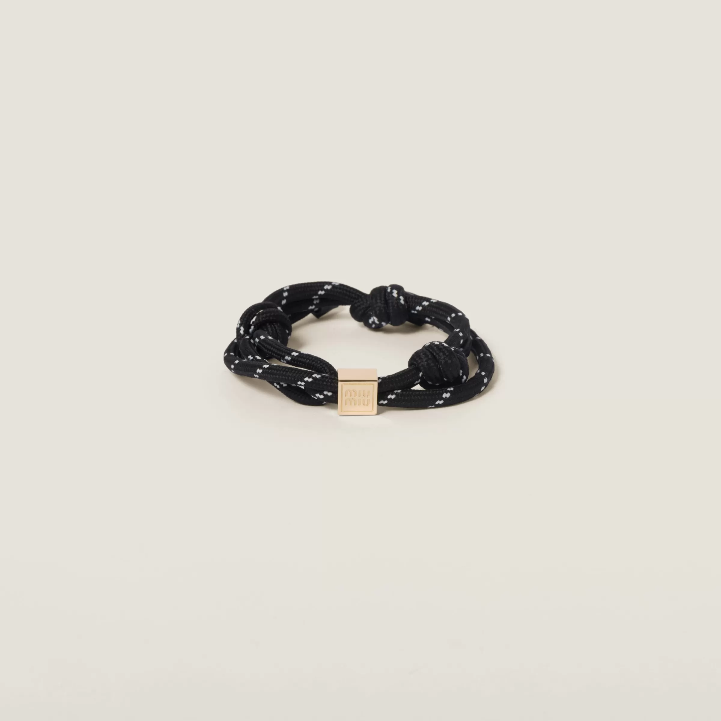 Miu Miu Bracciale in corda Nero Flash Sale