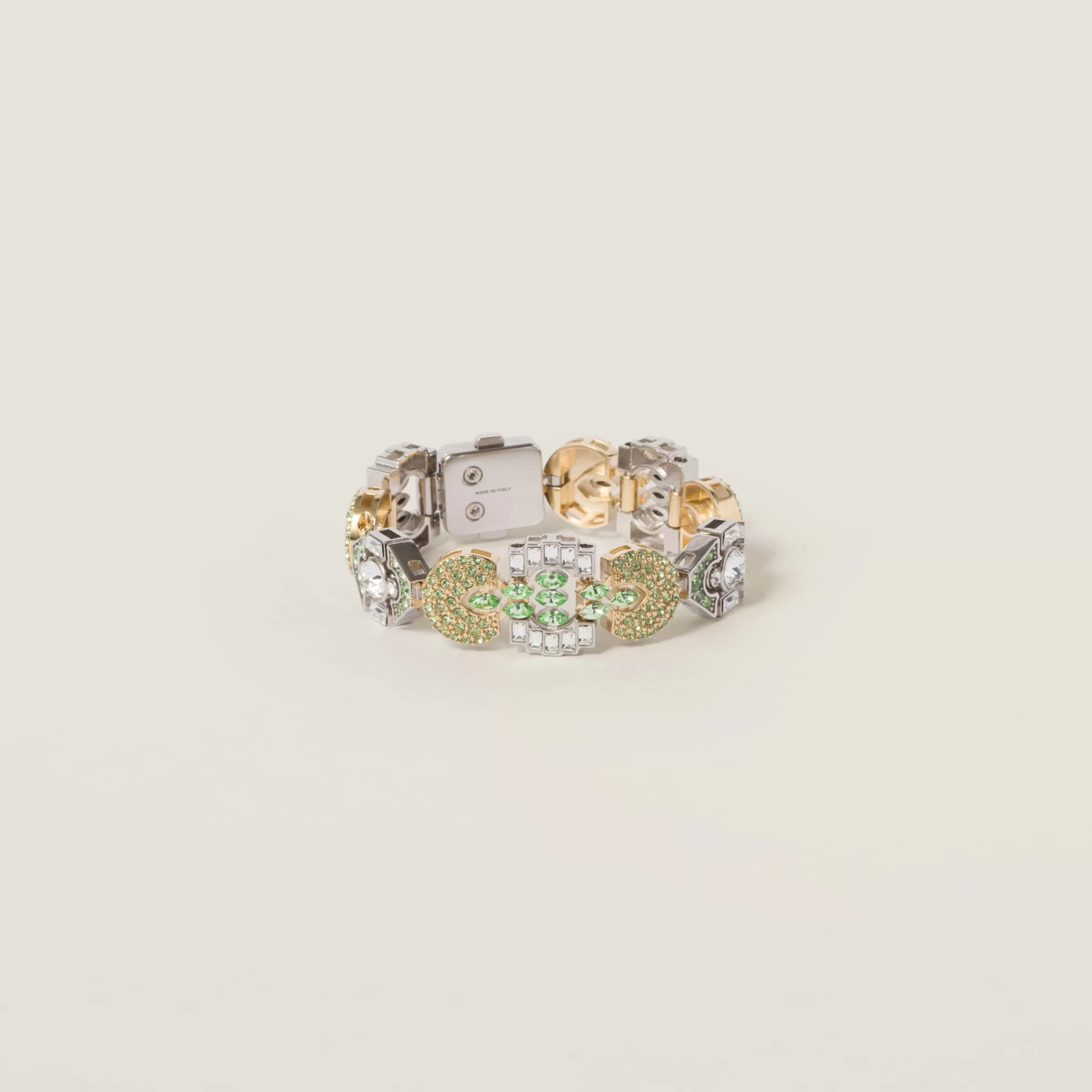 Miu Miu Bracciale in metallo con cristalli Peridot Online