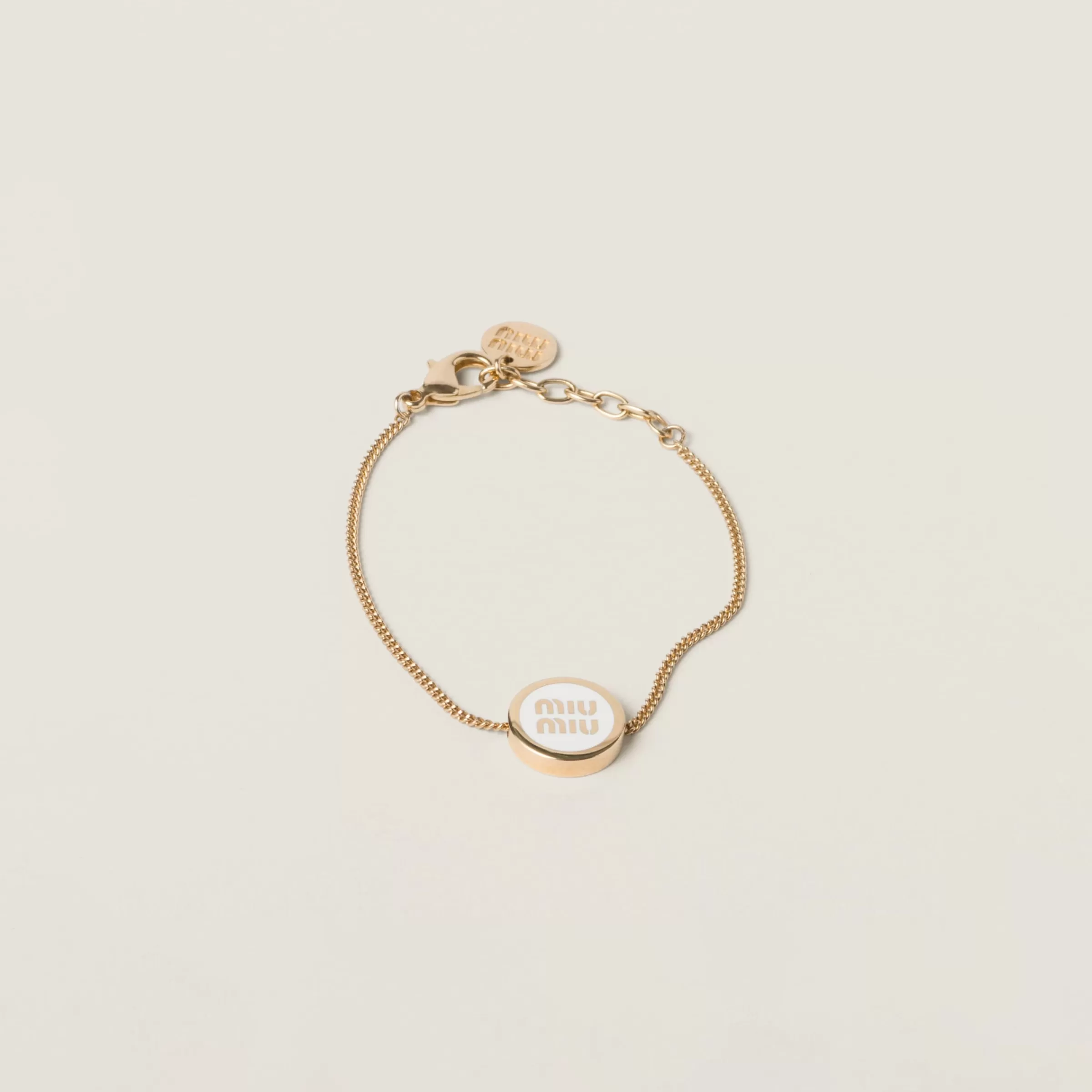 Miu Miu Bracciale in metallo smaltato Bianco Cheap