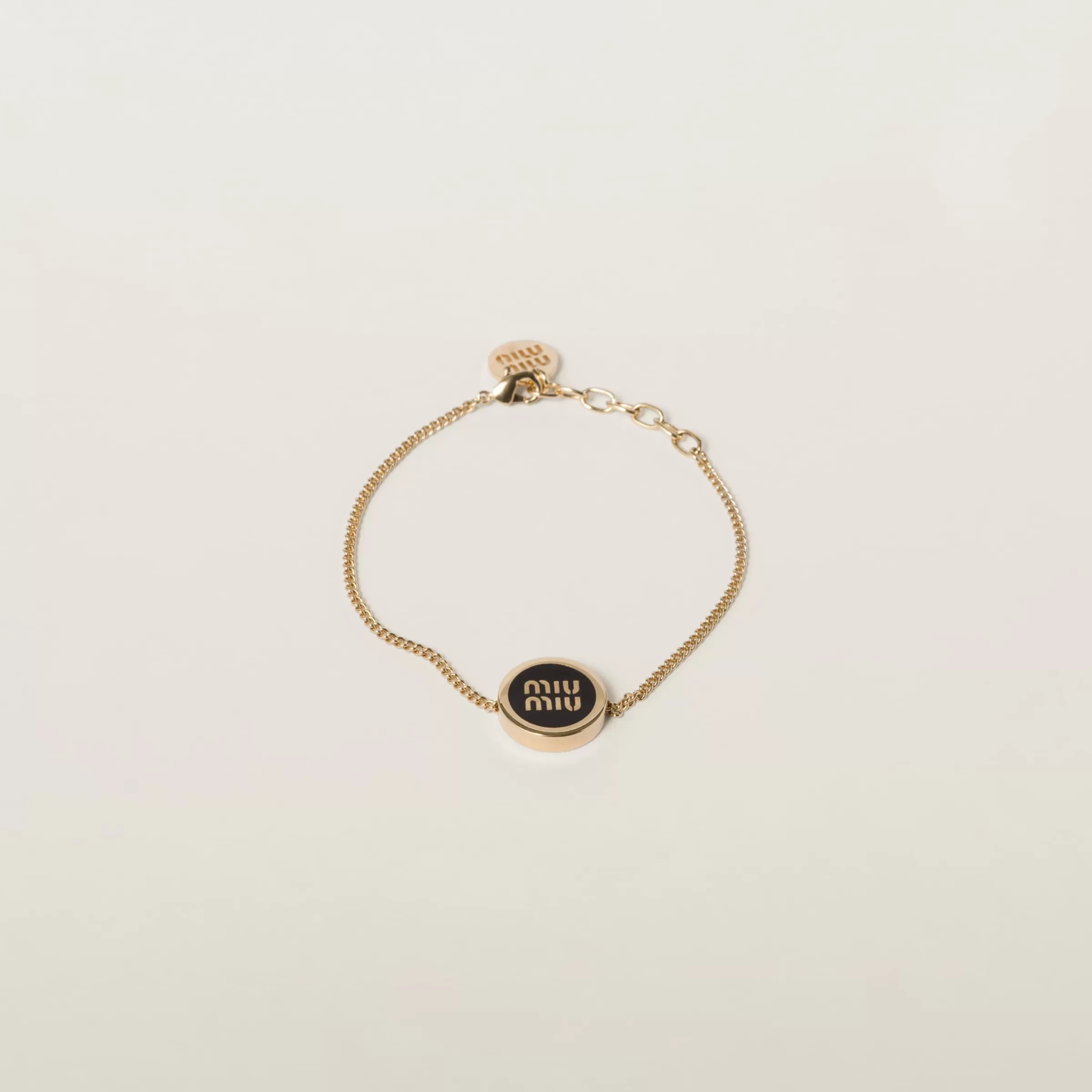 Miu Miu Bracciale in metallo smaltato Nero Flash Sale