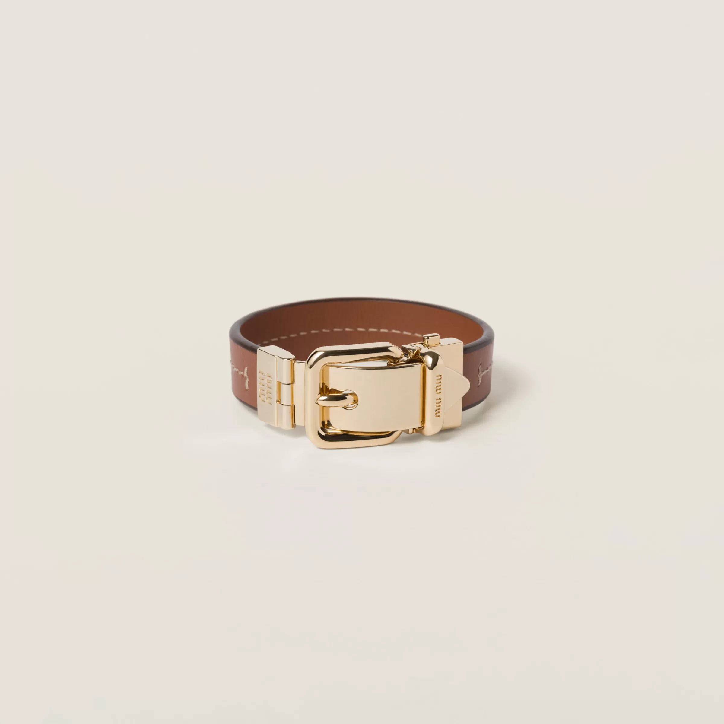 Miu Miu Bracciale in pelle Cognac New