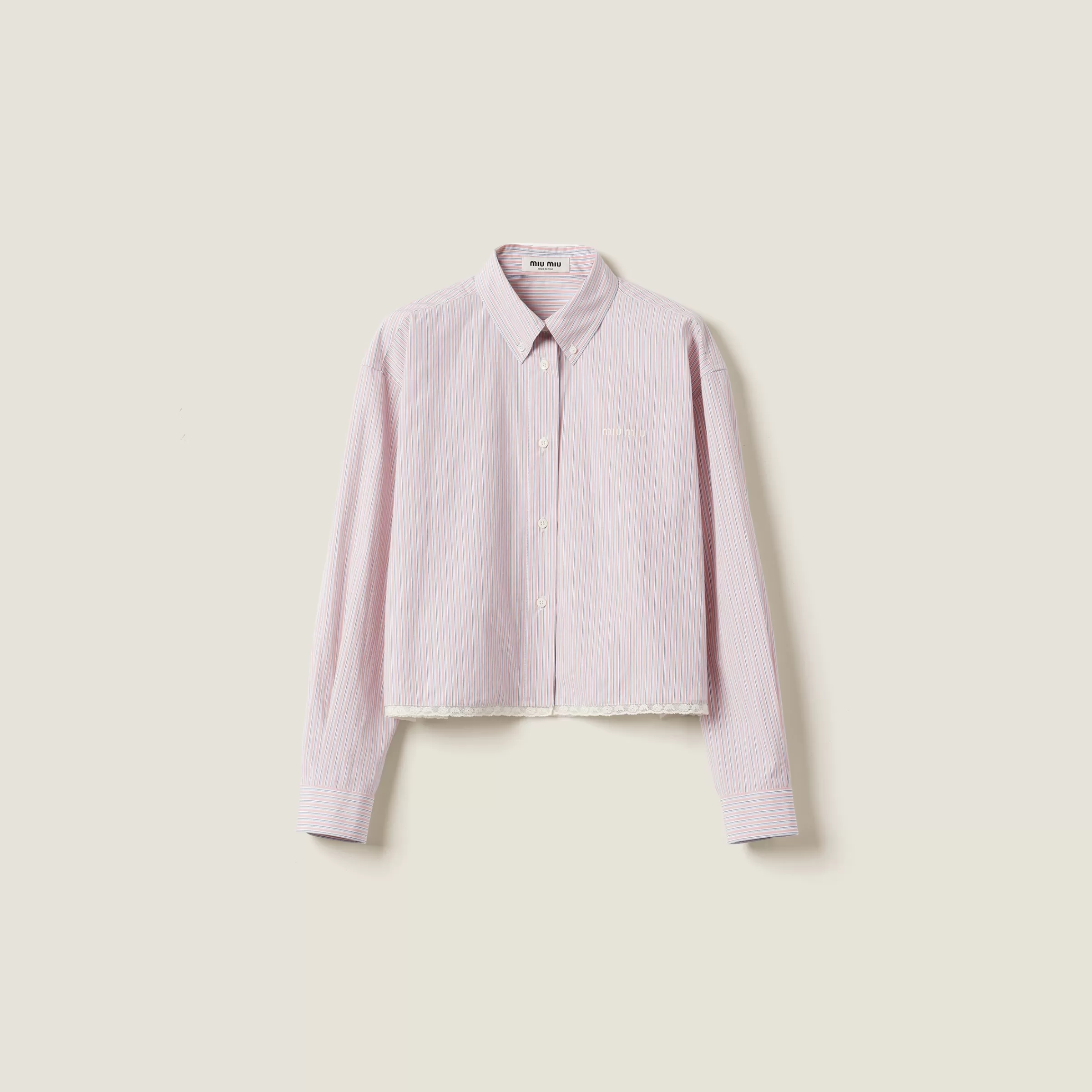 Miu Miu Camicia a righe Corallo/Bianco Cheap