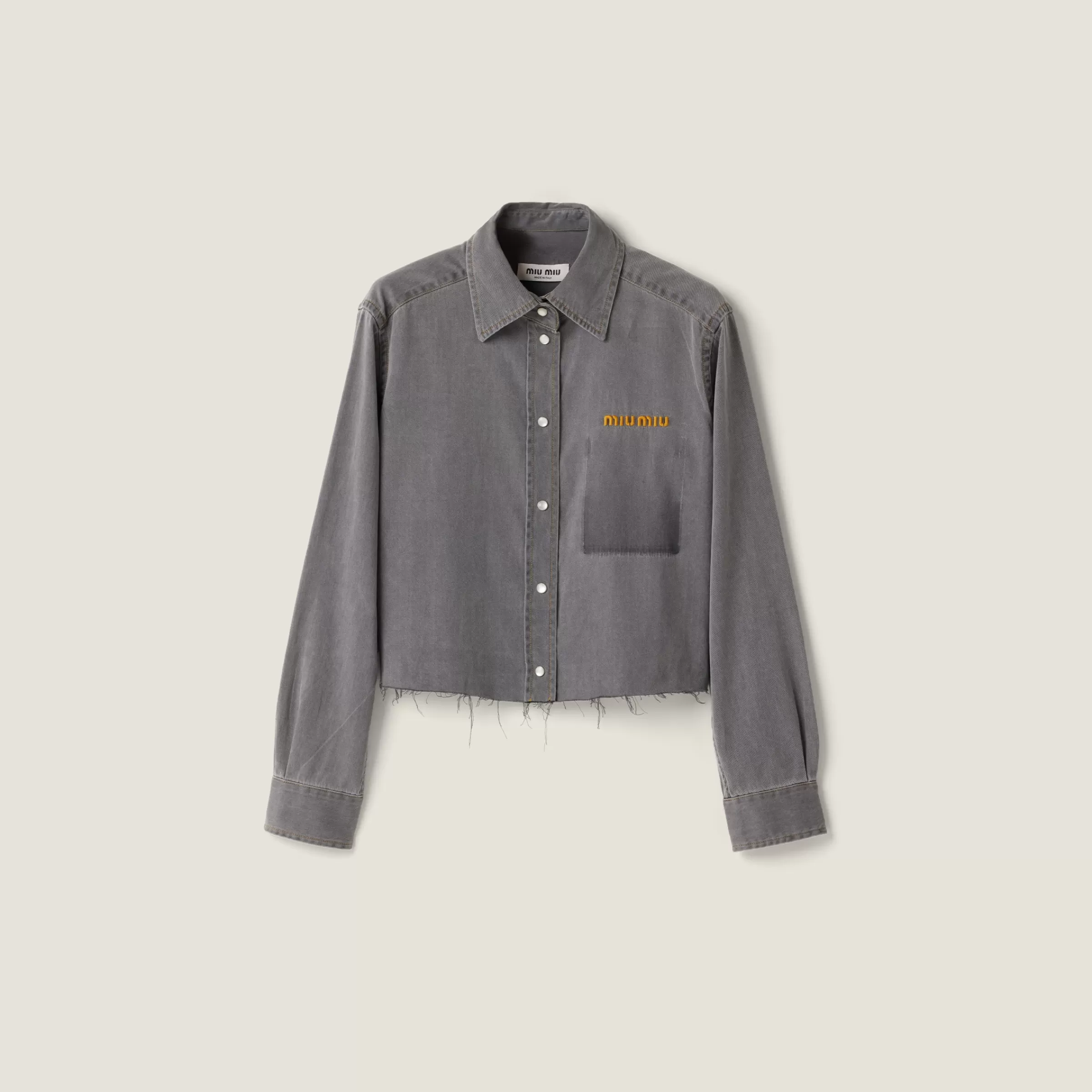 Miu Miu Camicia in chambray Grigio Cheap