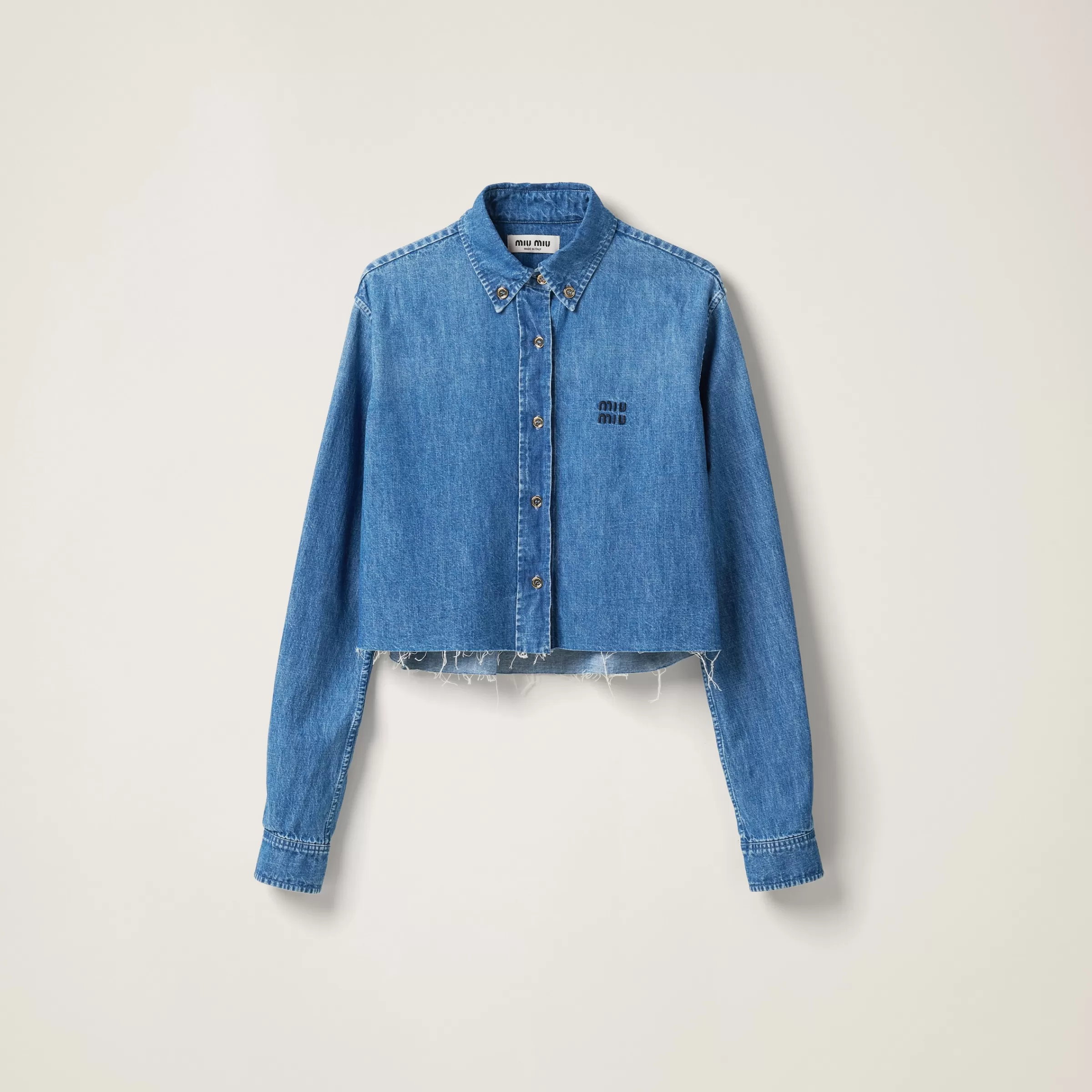 Miu Miu Camicia in chambray AzzurroZaffiro Online