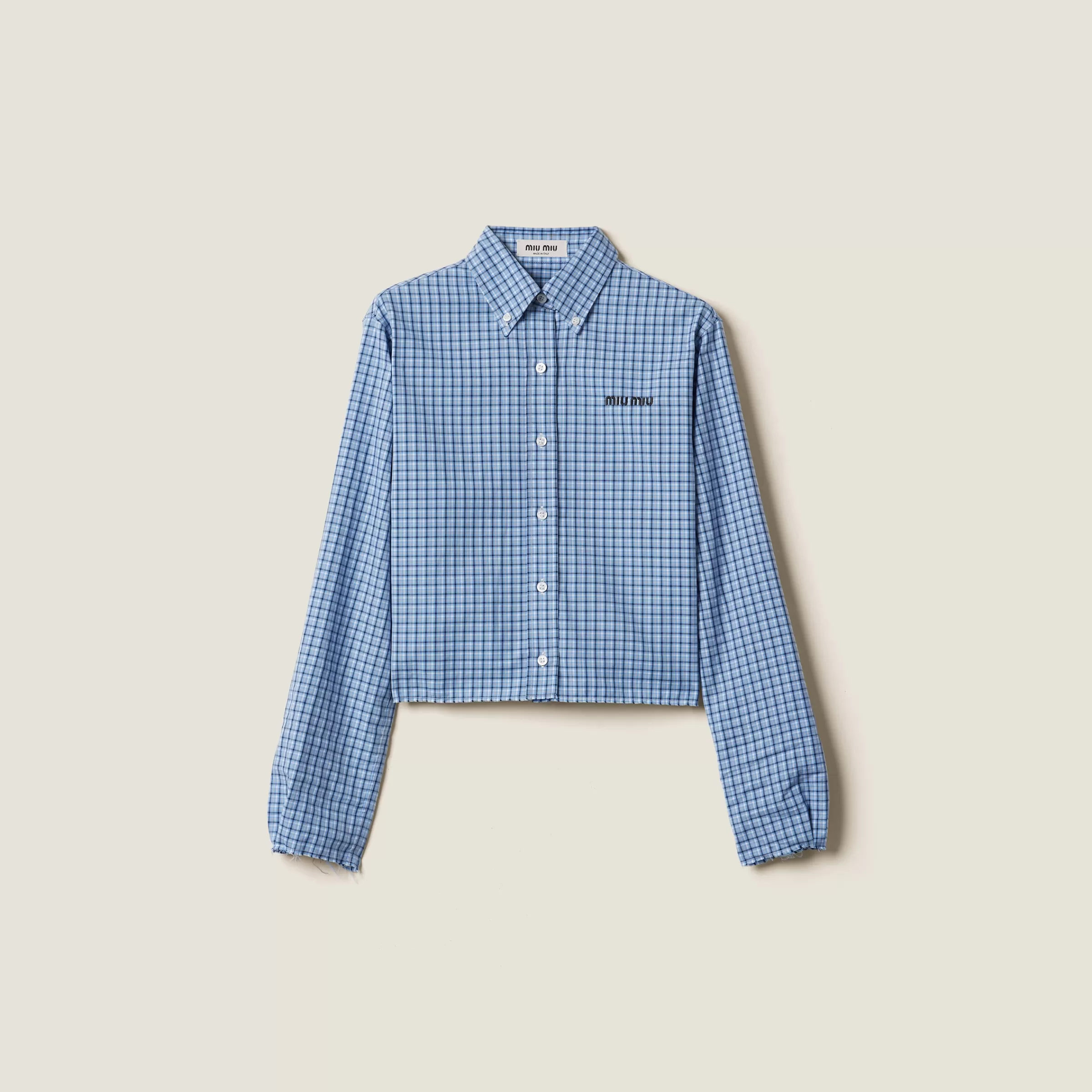 Miu Miu Camicia in check CELESTE+BLU Fashion