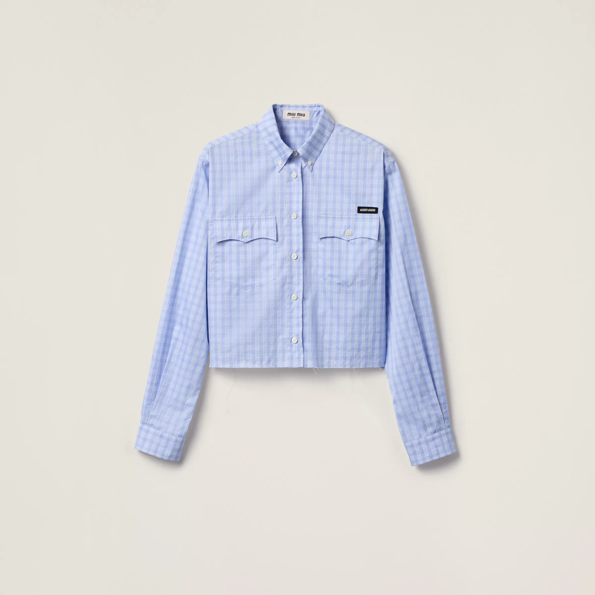 Miu Miu Camicia in check Cielo/Blu Cheap