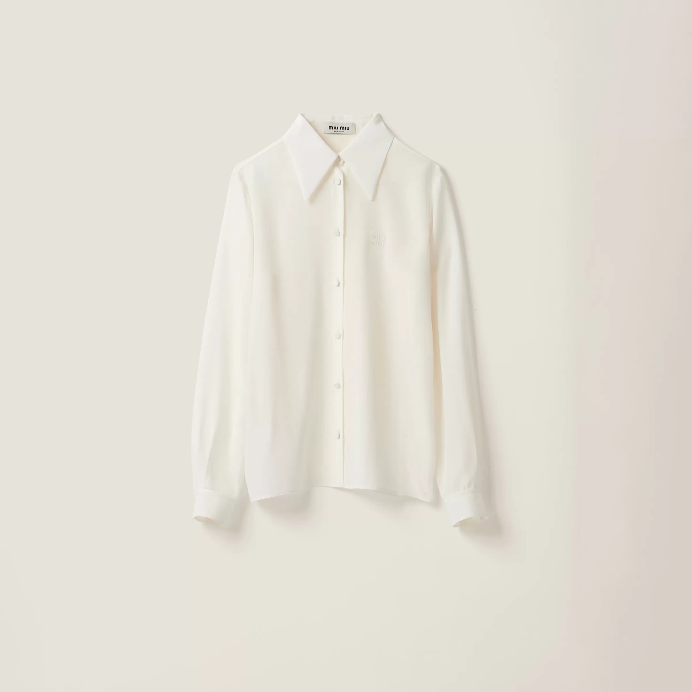 Miu Miu Camicia in crêpe de Chine Avorio Best Sale