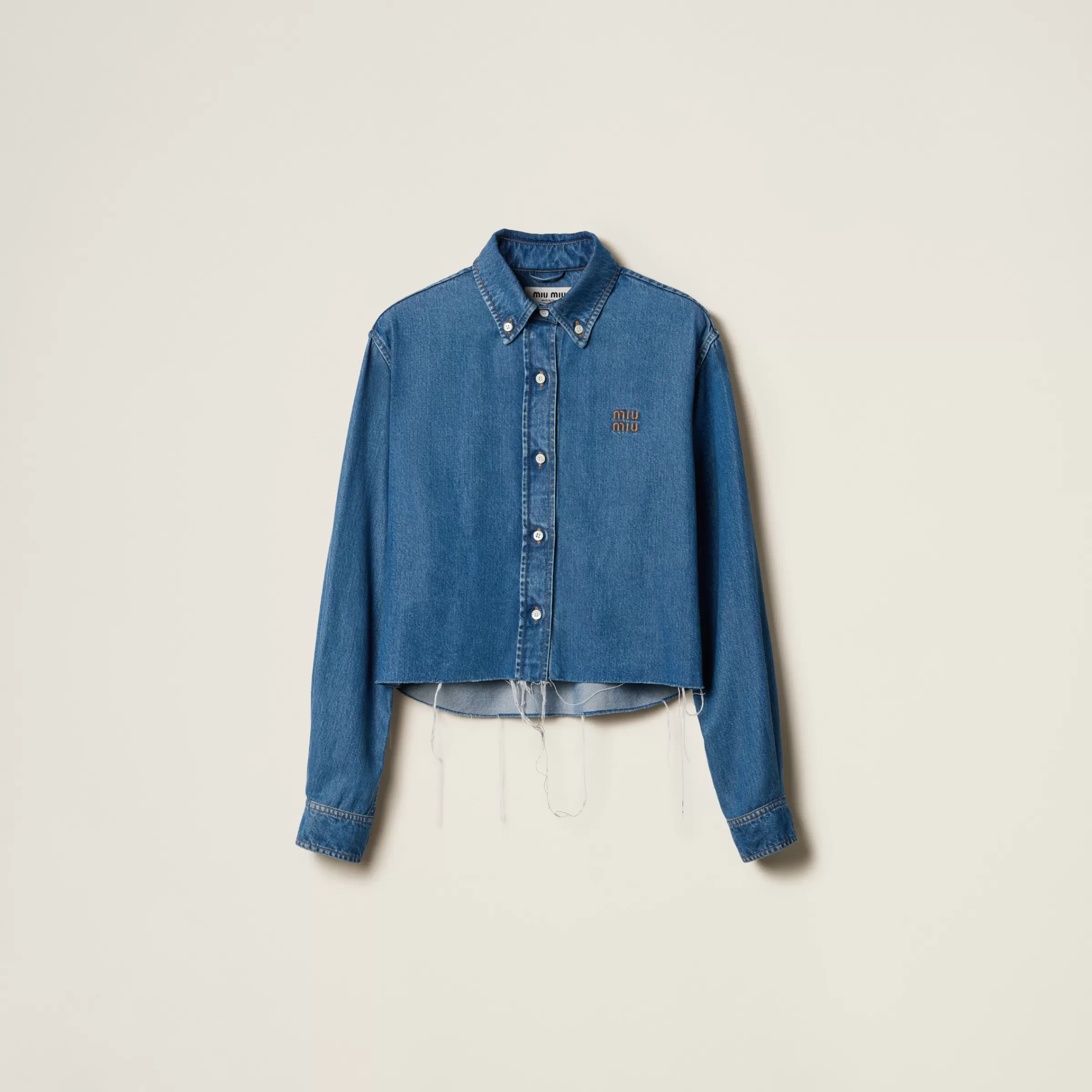 Miu Miu Camicia in denim Blu Flash Sale