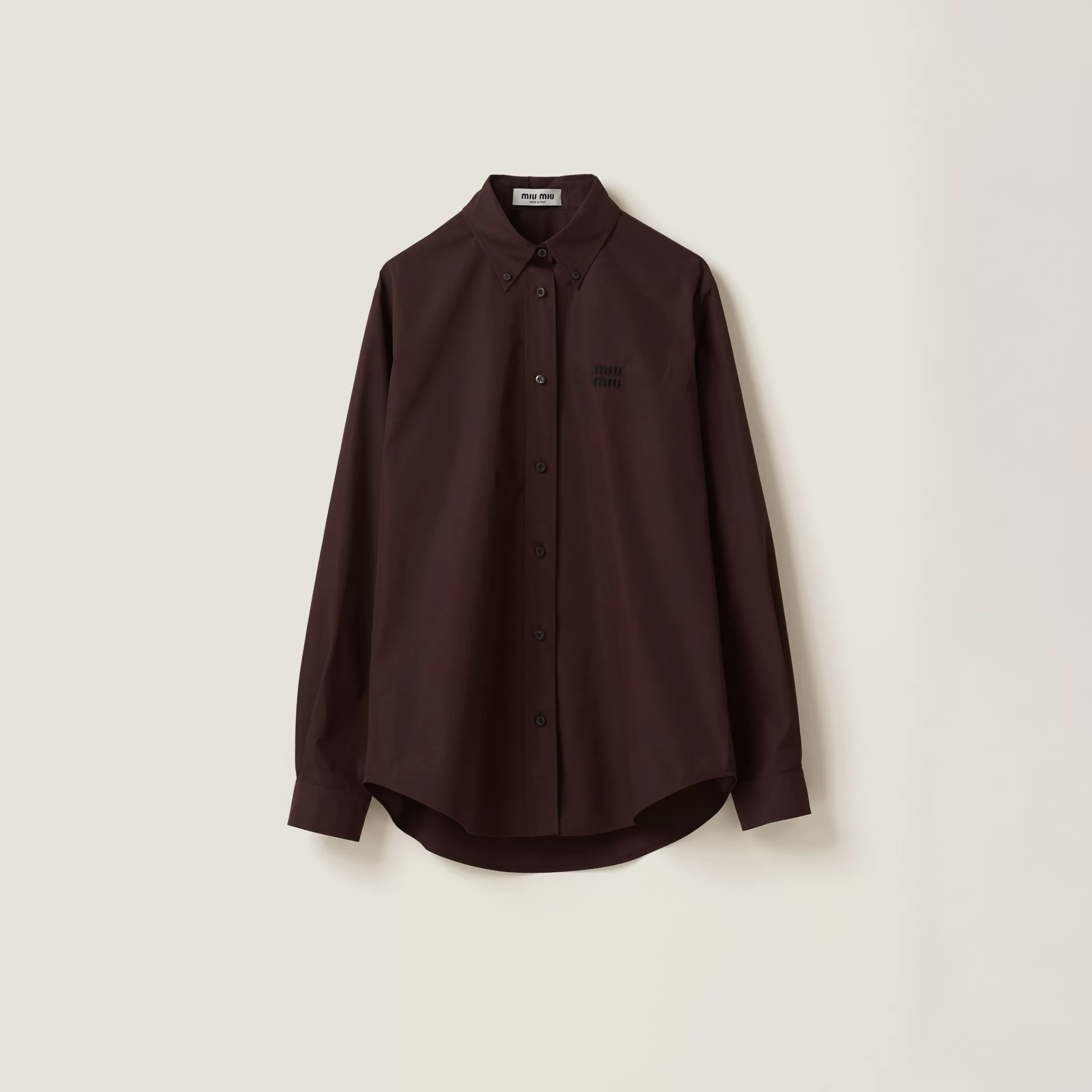 Miu Miu Camicia in popeline Cacao Discount