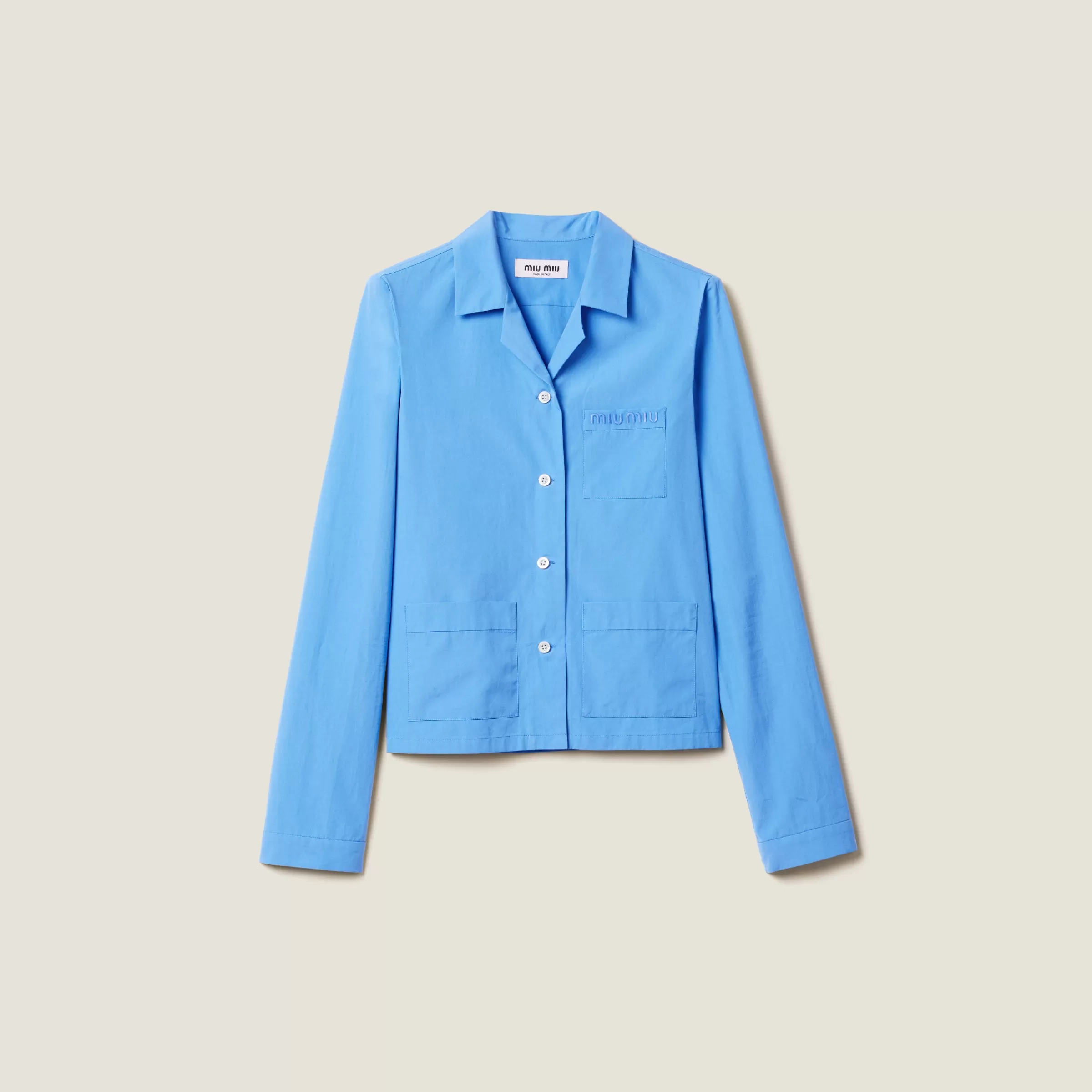 Miu Miu Camicia in popeline AzzurroZaffiro Cheap