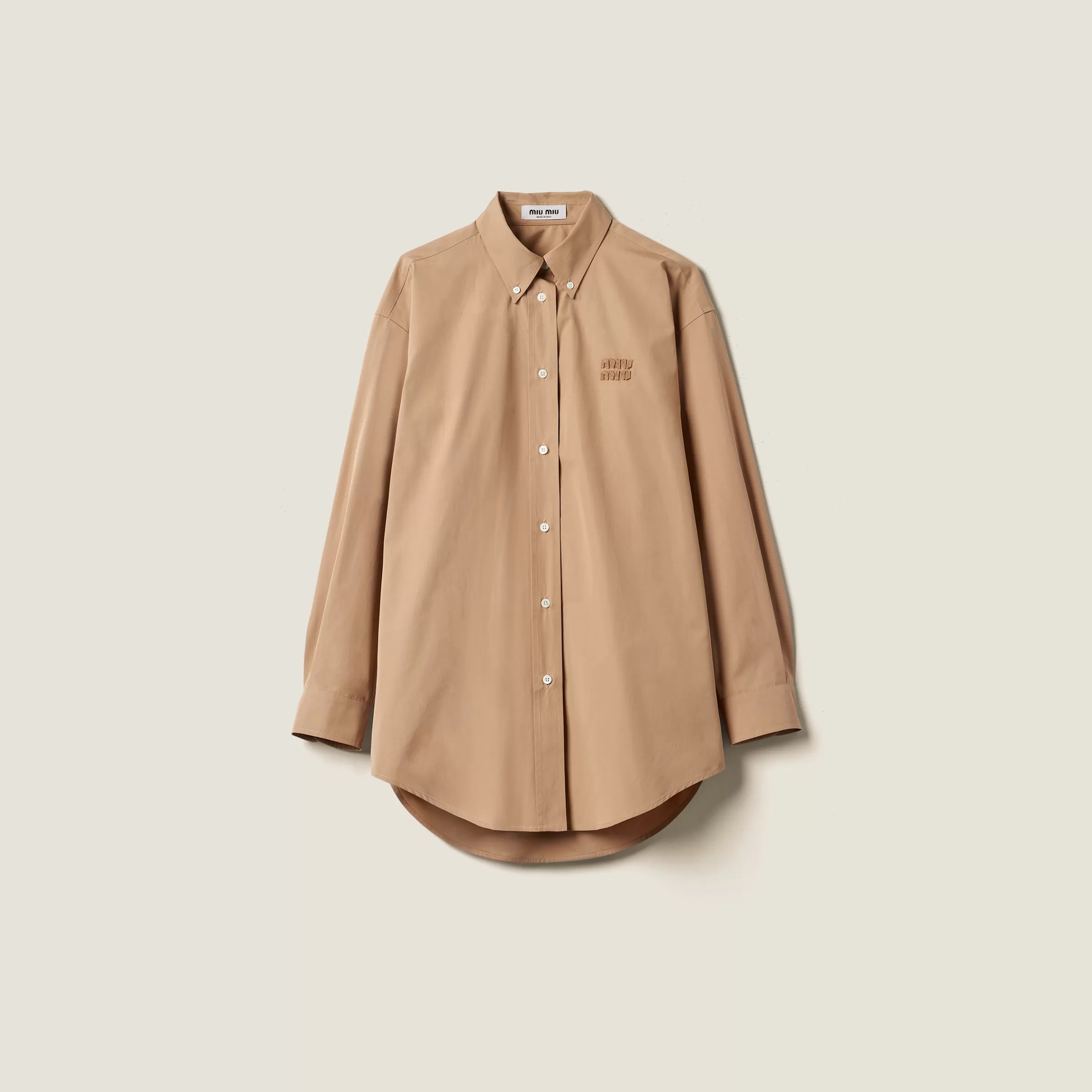 Miu Miu Camicia in popeline Kaki Flash Sale