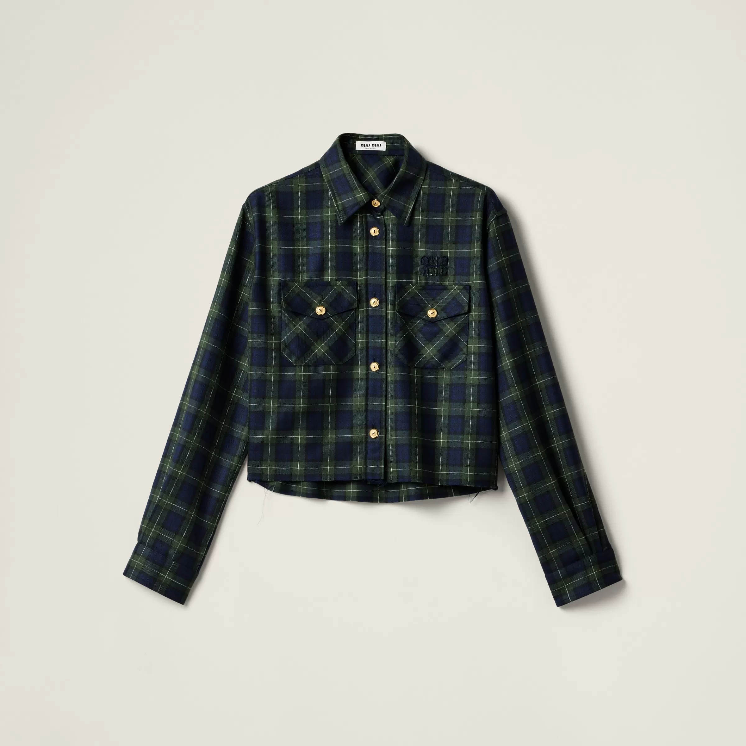 Miu Miu Camicia in tartan Militare Best