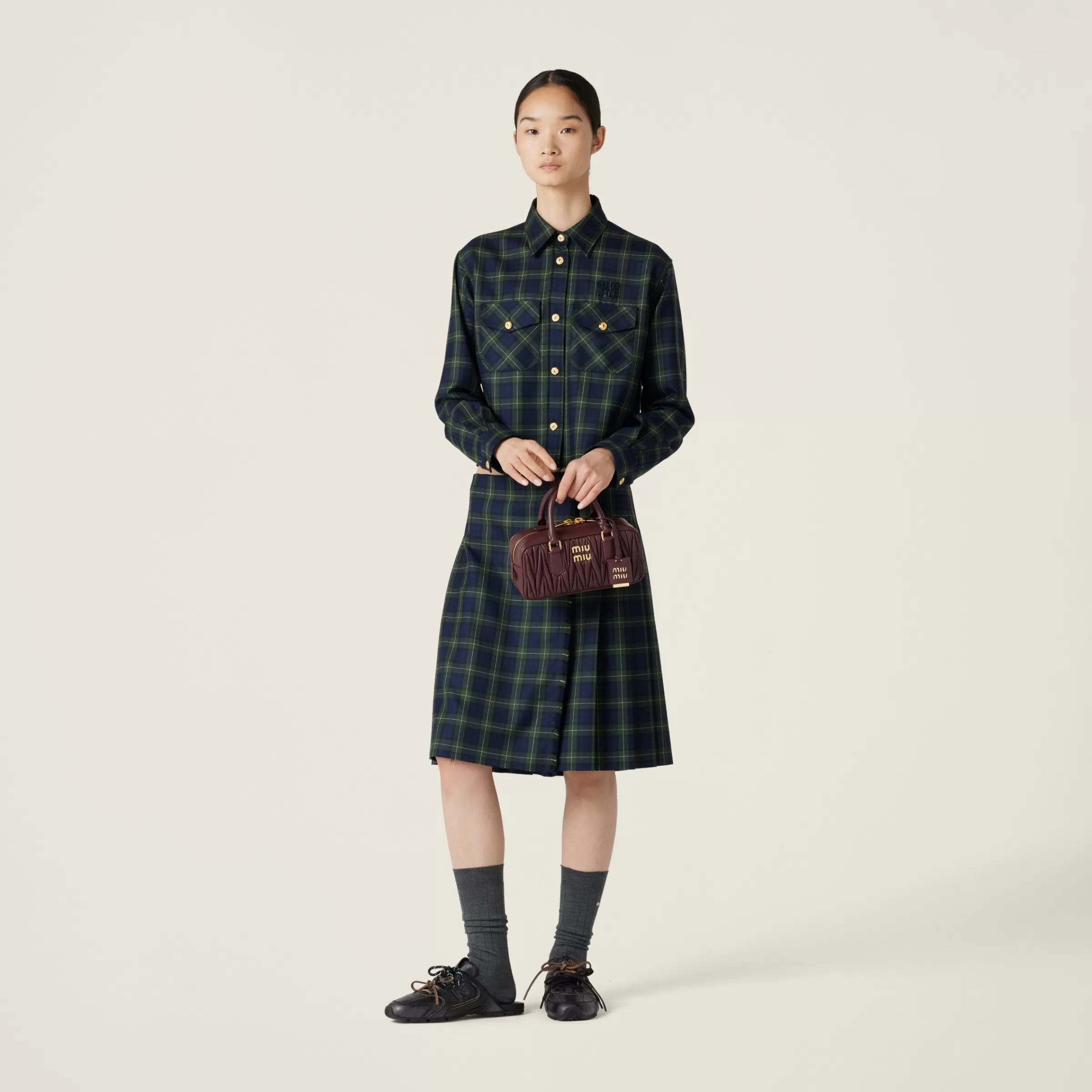 Miu Miu Camicia in tartan Militare Best