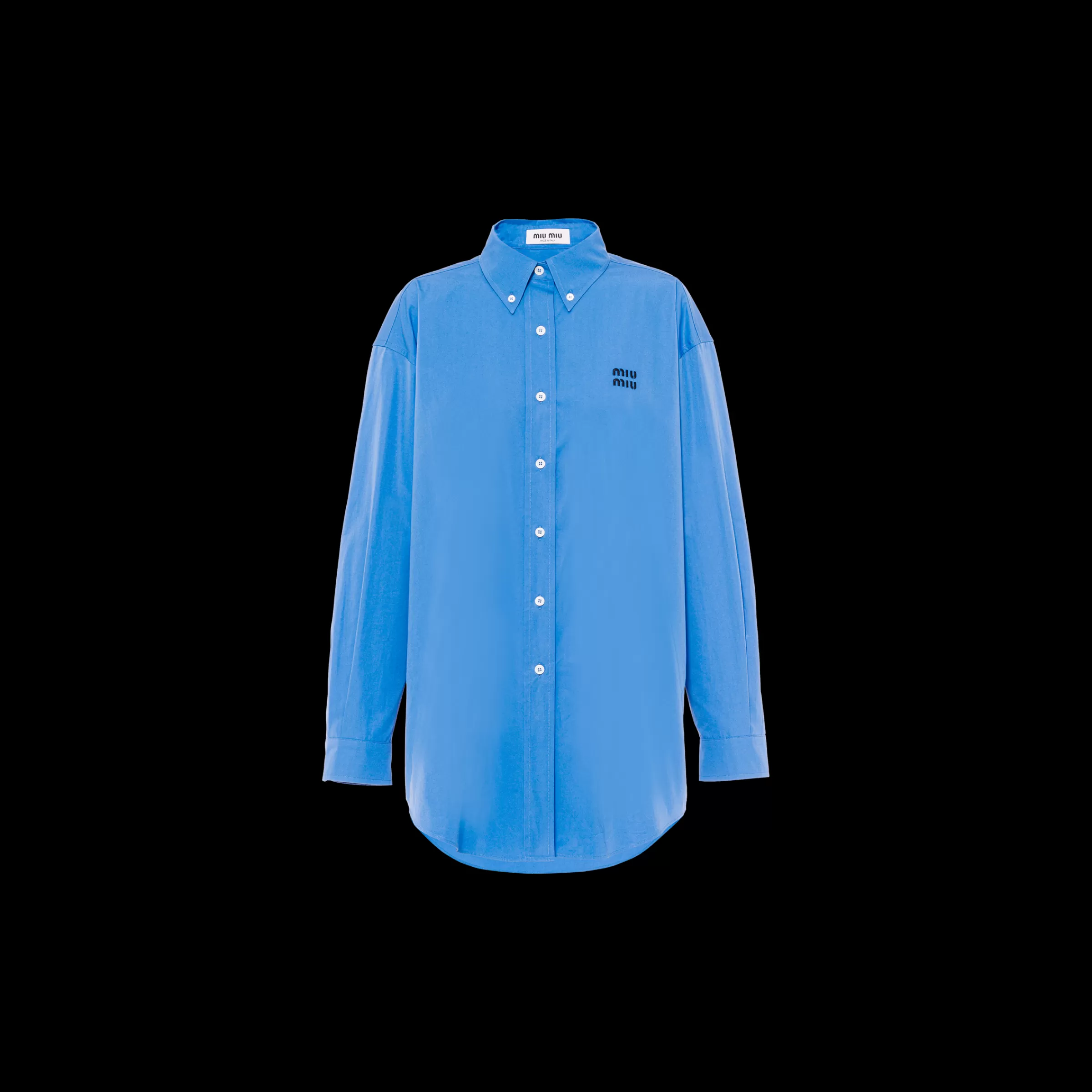 Miu Miu Camicia oversize in popeline Pervinca Cheap